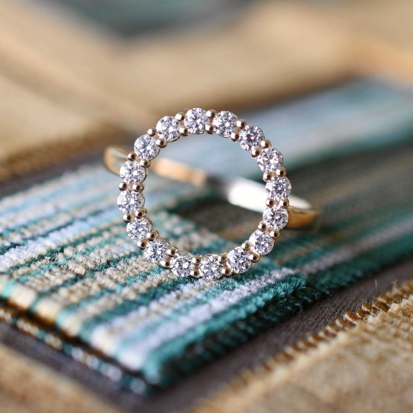 Rosecliff Circle Diamond Ring in 14k Gold (April) - Image 8