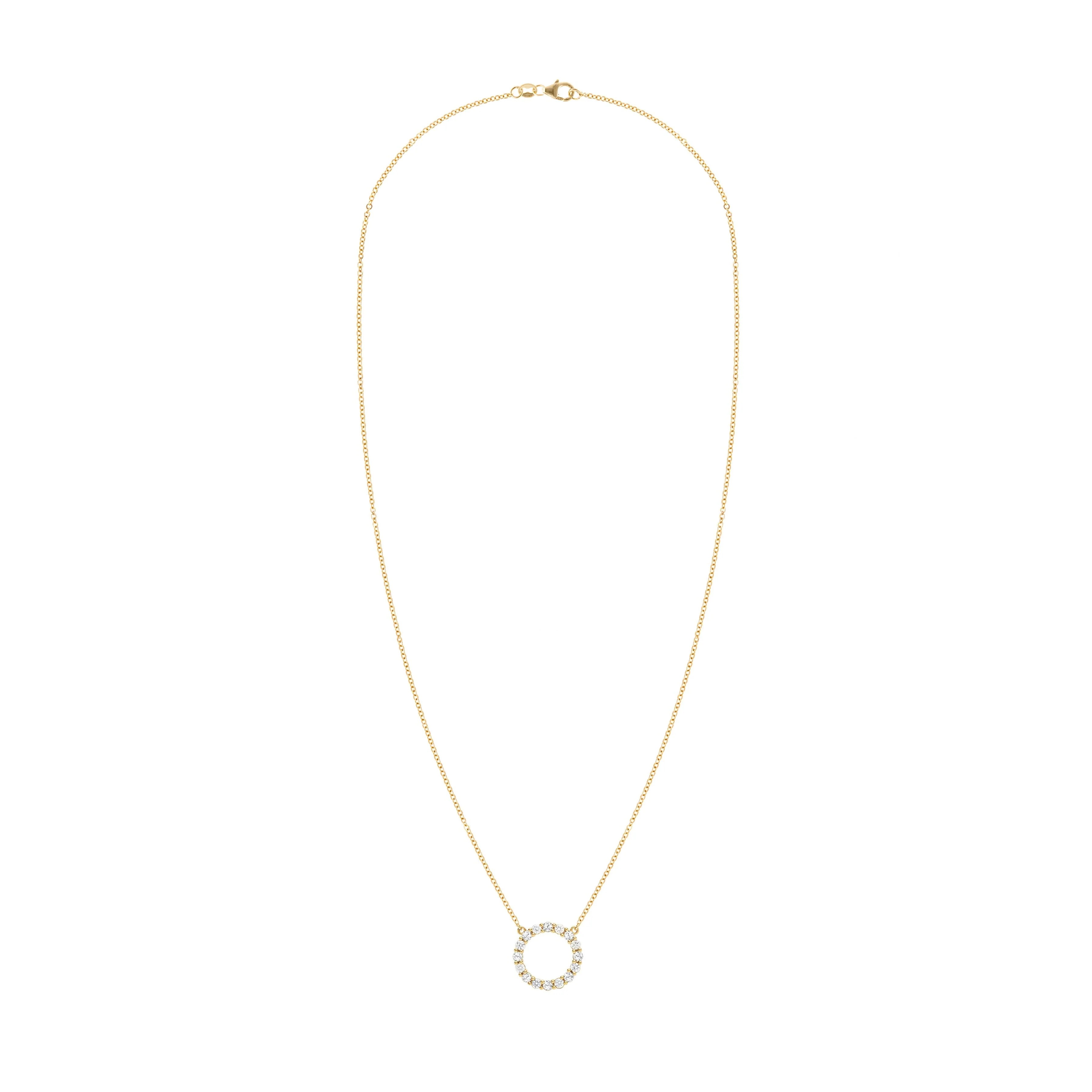 Rosecliff Circle Diamond & Sapphire Necklace in 14k Gold (September) - Image 5