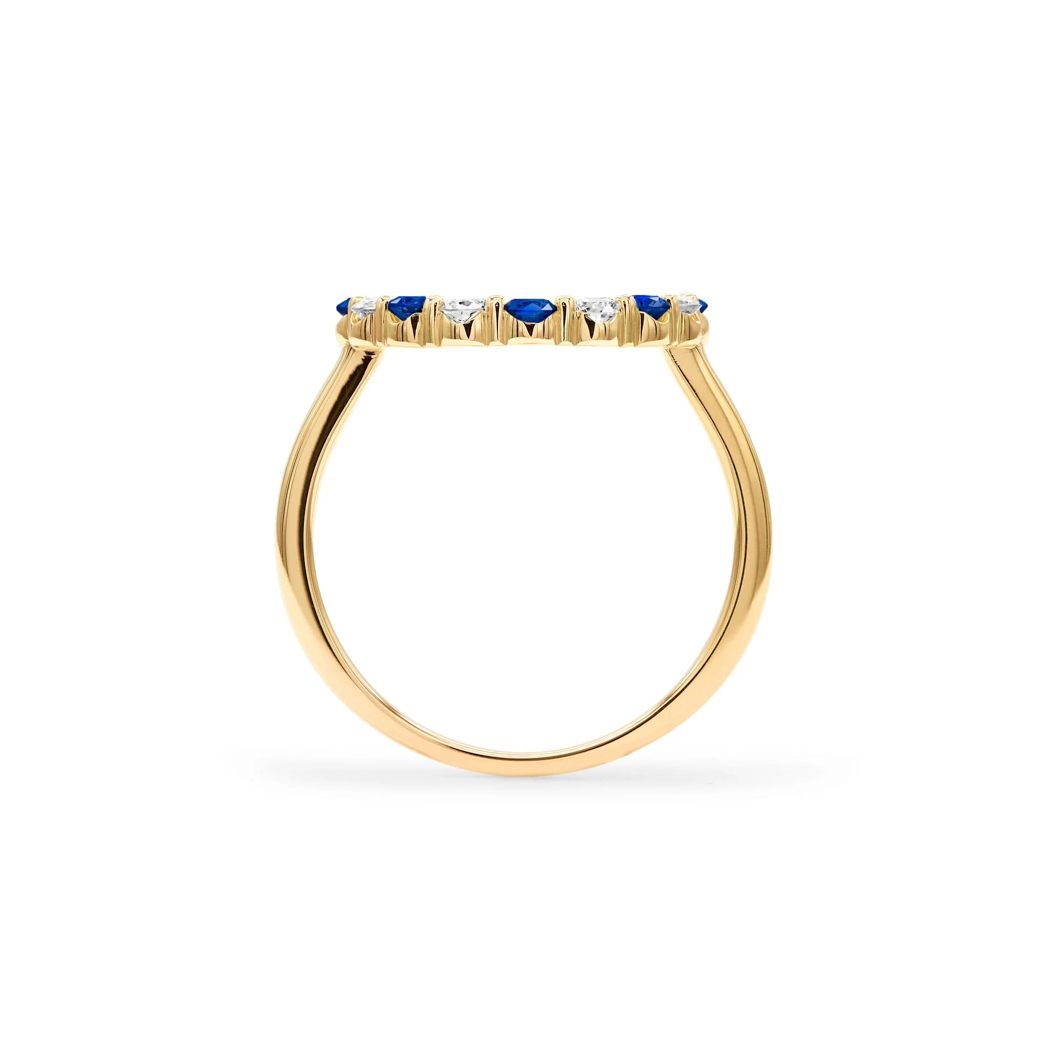 Rosecliff Circle Diamond & Sapphire Ring in 14k Gold (September) - Image 4