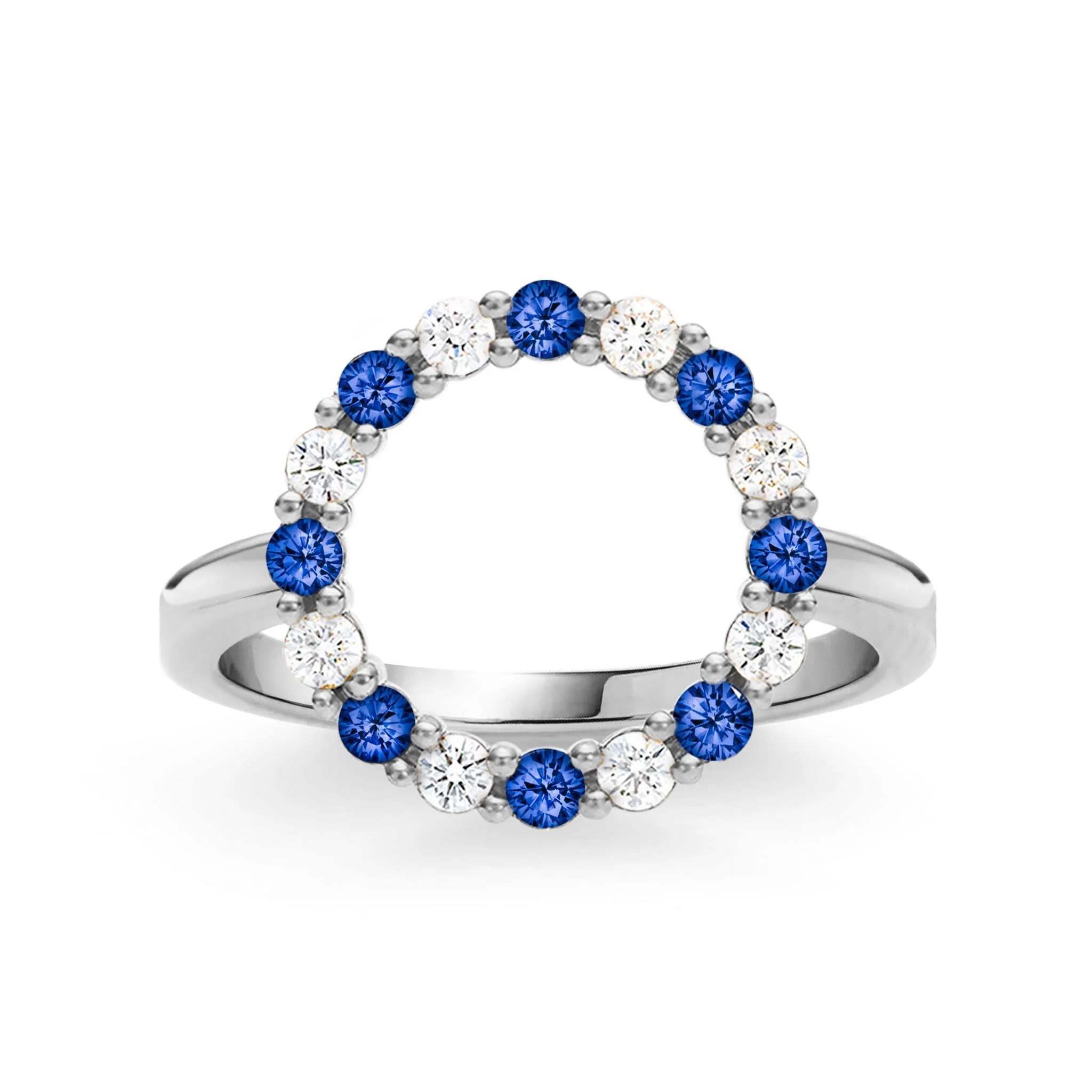 Rosecliff Circle Diamond & Sapphire Ring in 14k Gold (September) - Image 5