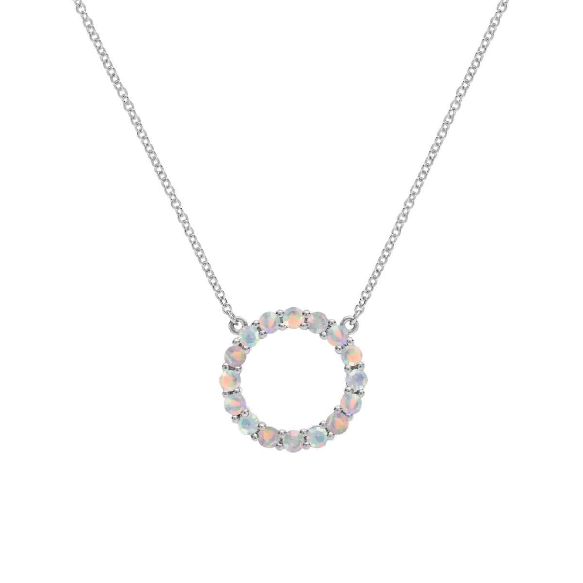 Rosecliff Circle Opal Necklace in 14k Gold (October) - Image 8