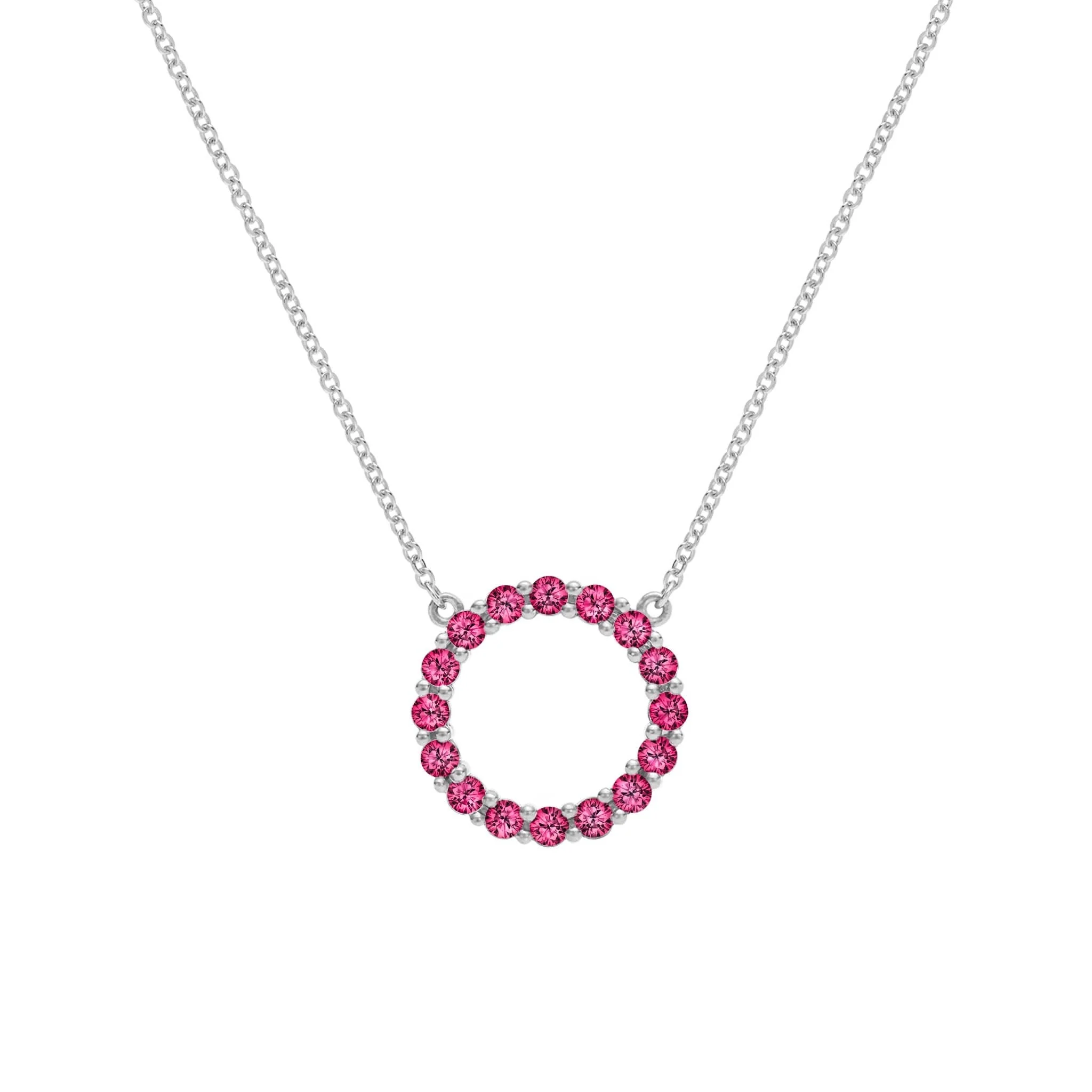 Rosecliff Circle Ruby Necklace in 14k Gold (July) - Image 8