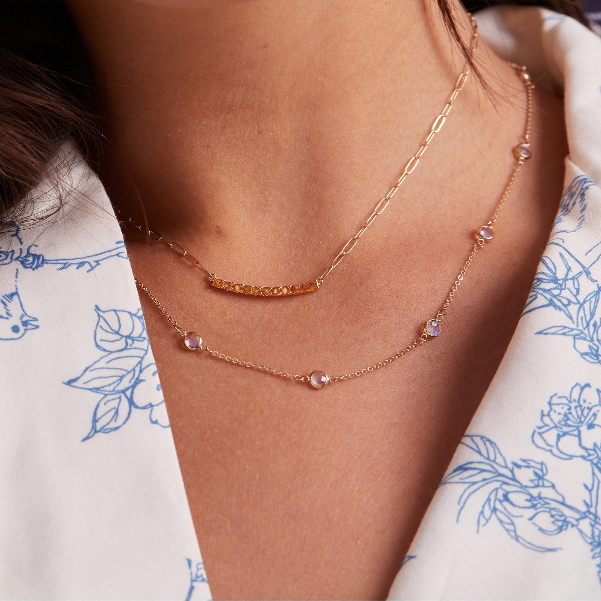 Rosecliff Citrine Bar Adelaide Mini Necklace in 14k Gold (November) - Image 3