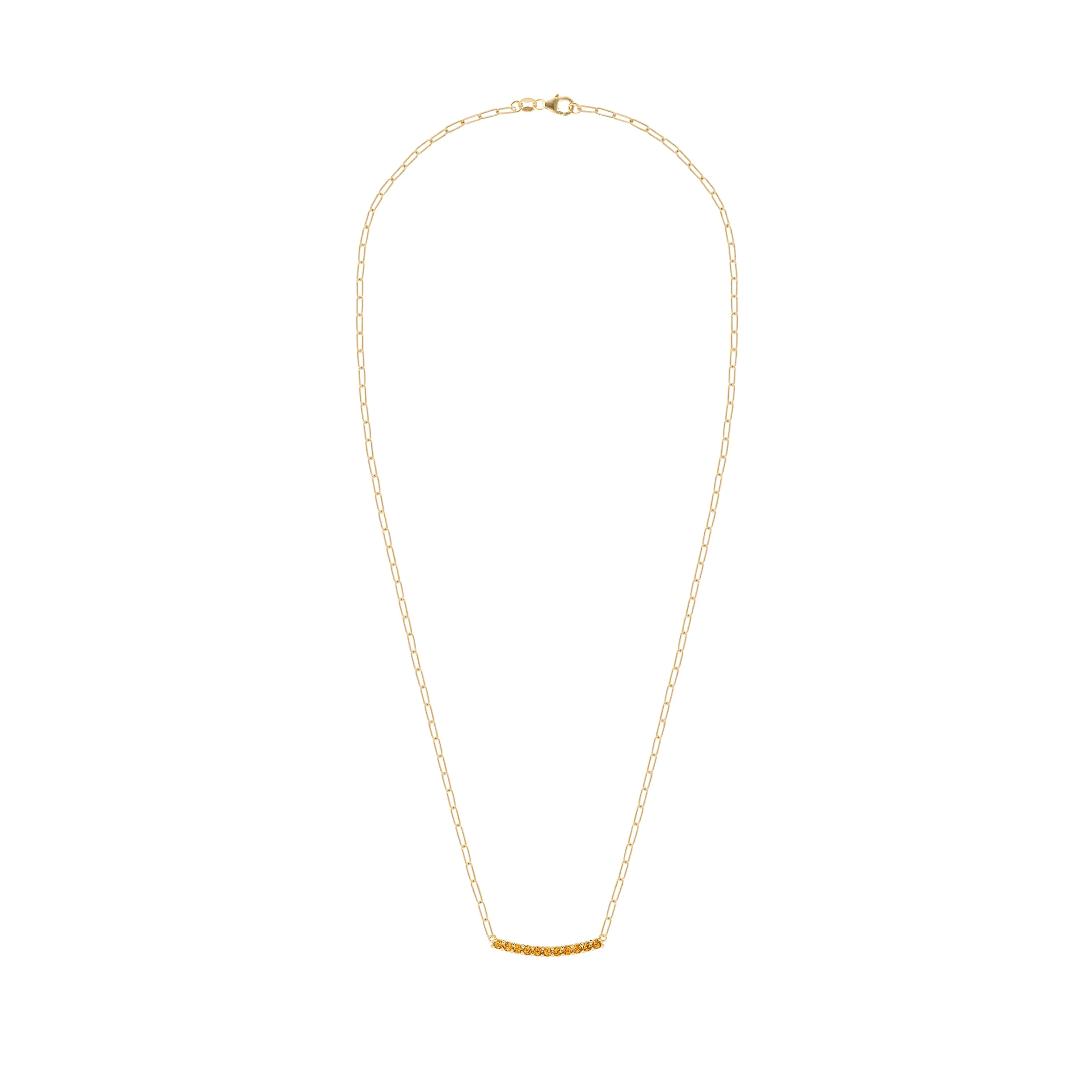 Rosecliff Citrine Bar Adelaide Mini Necklace in 14k Gold (November) - Image 5