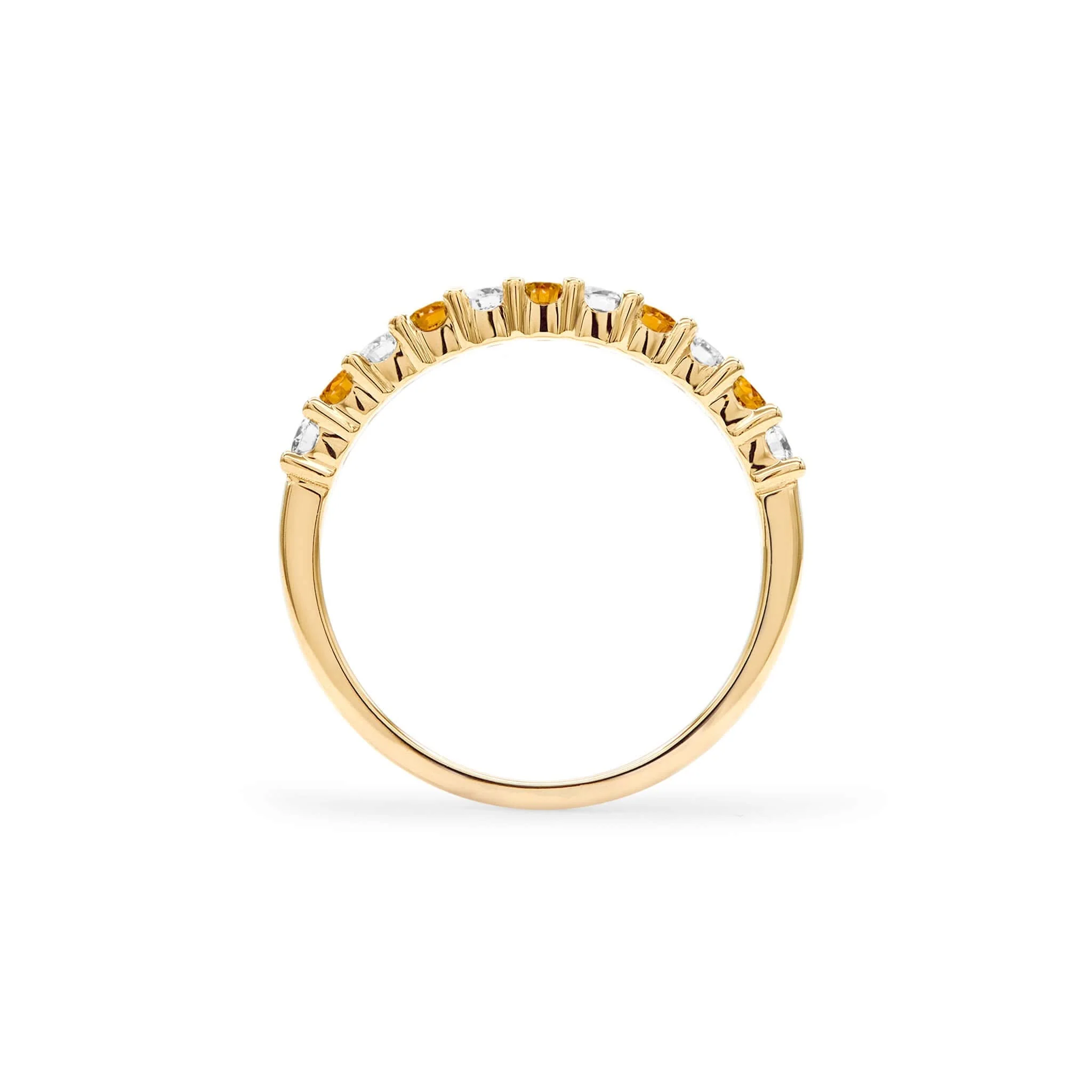 Rosecliff Diamond & Citrine Stackable Ring in 14k Gold (November) - Image 4
