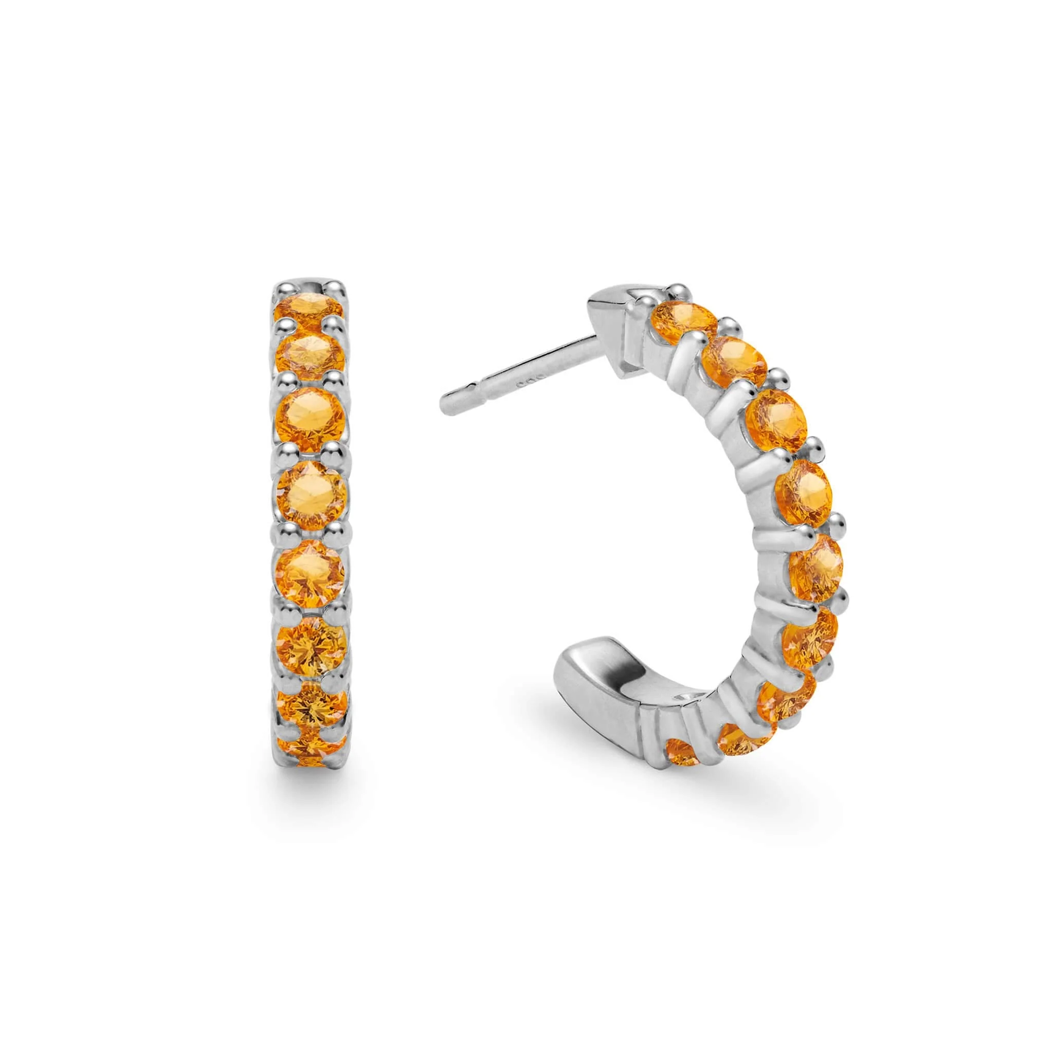 Rosecliff Citrine Huggie Hoop Earrings in 14k Gold (November) - Image 5