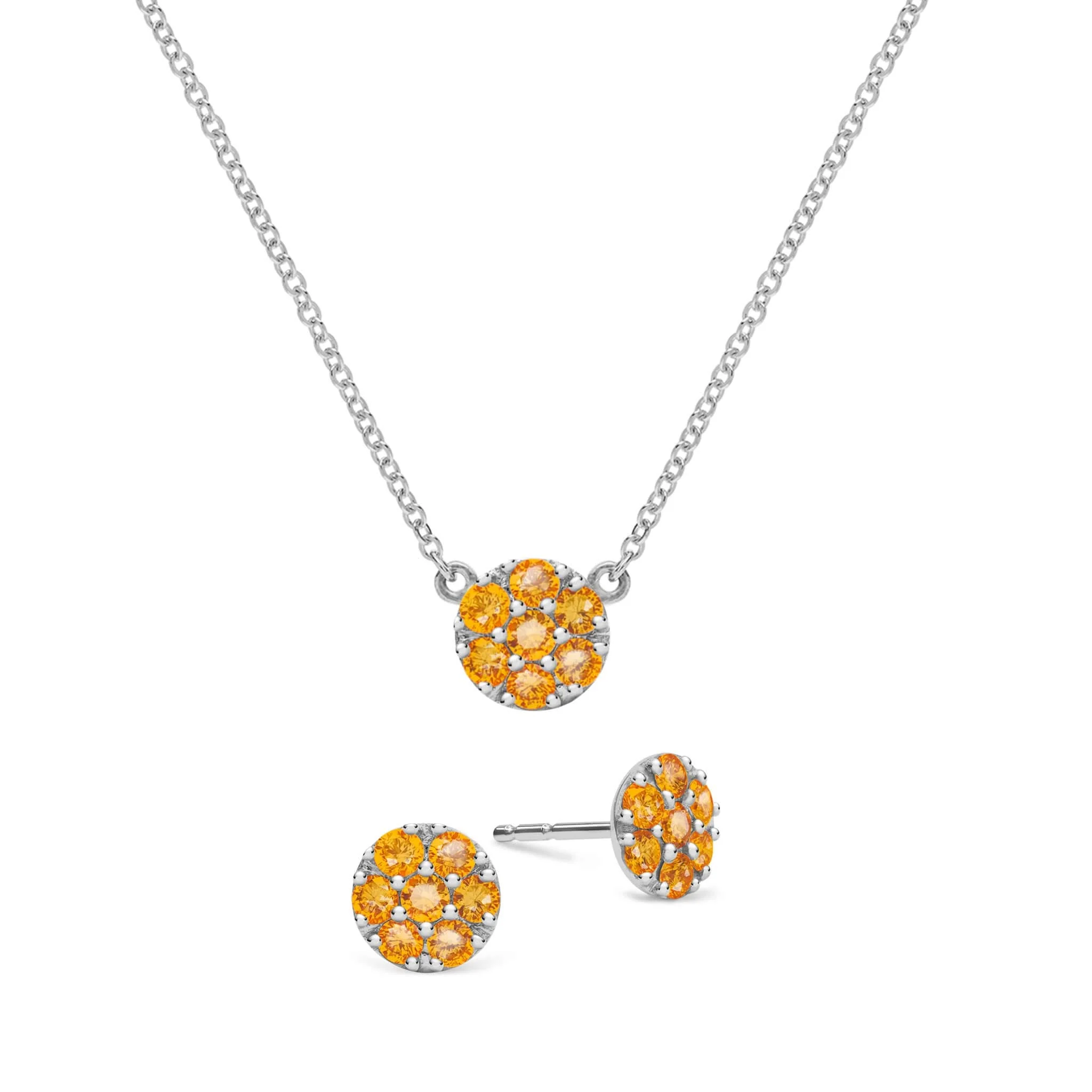 Rosecliff Citrine Mini Necklace and Stud Earrings Set in 14k Gold (November) - Image 8