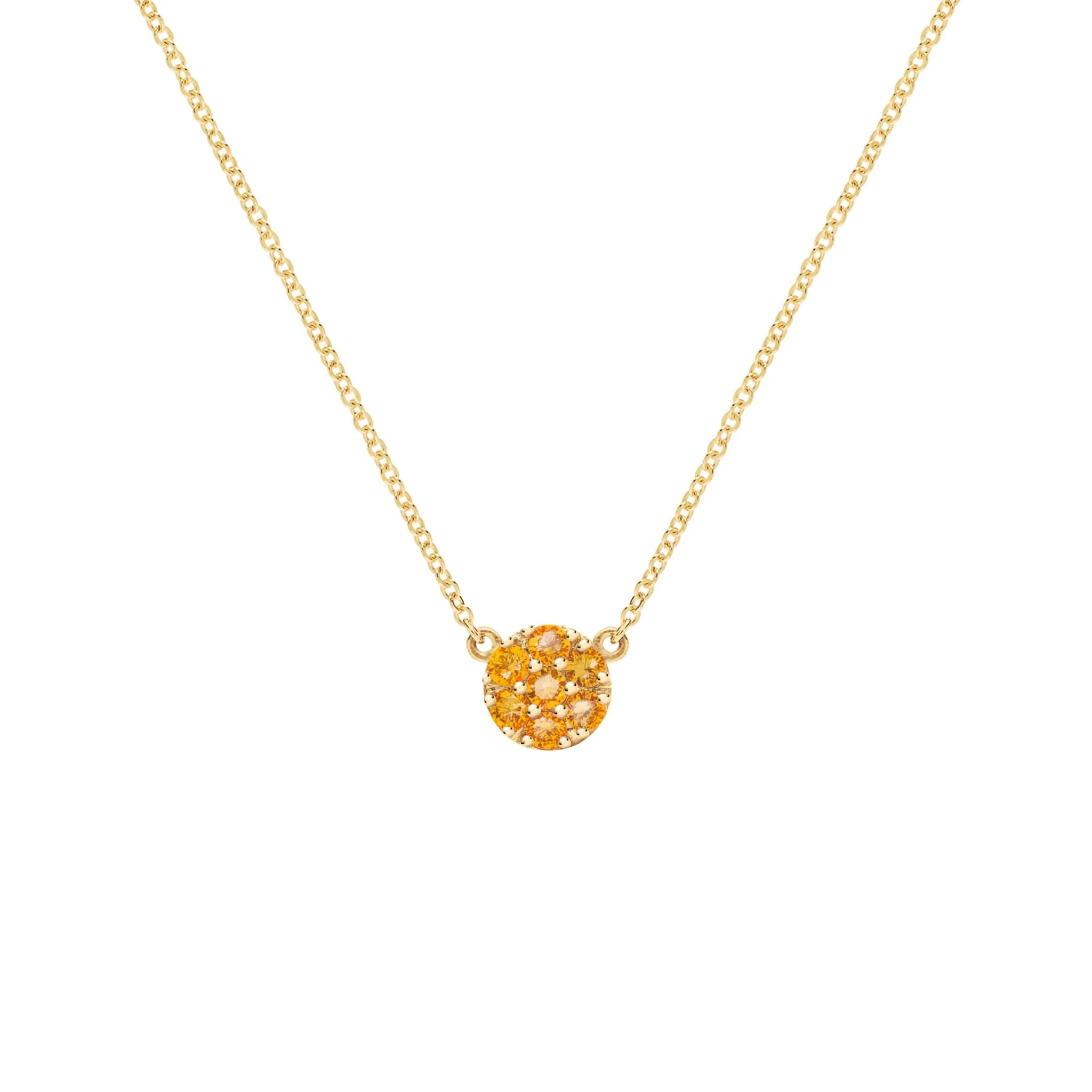 Rosecliff Citrine Mini Necklace in Solid 14k Gold (November)