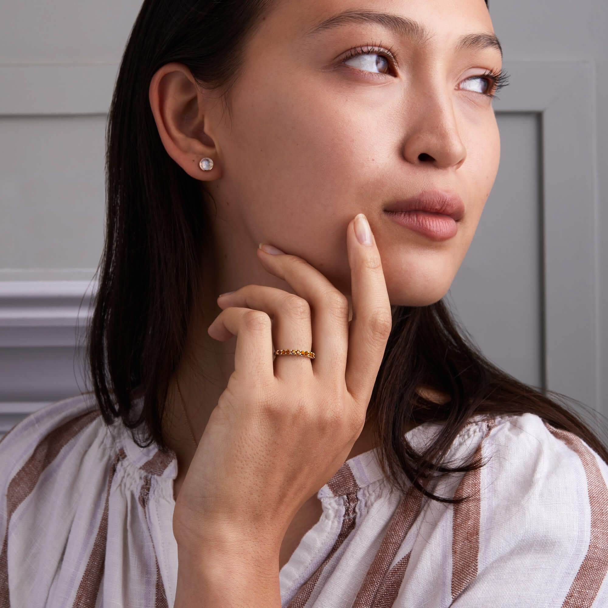 Rosecliff Citrine Stackable Ring in 14k Gold (November) - Image 2
