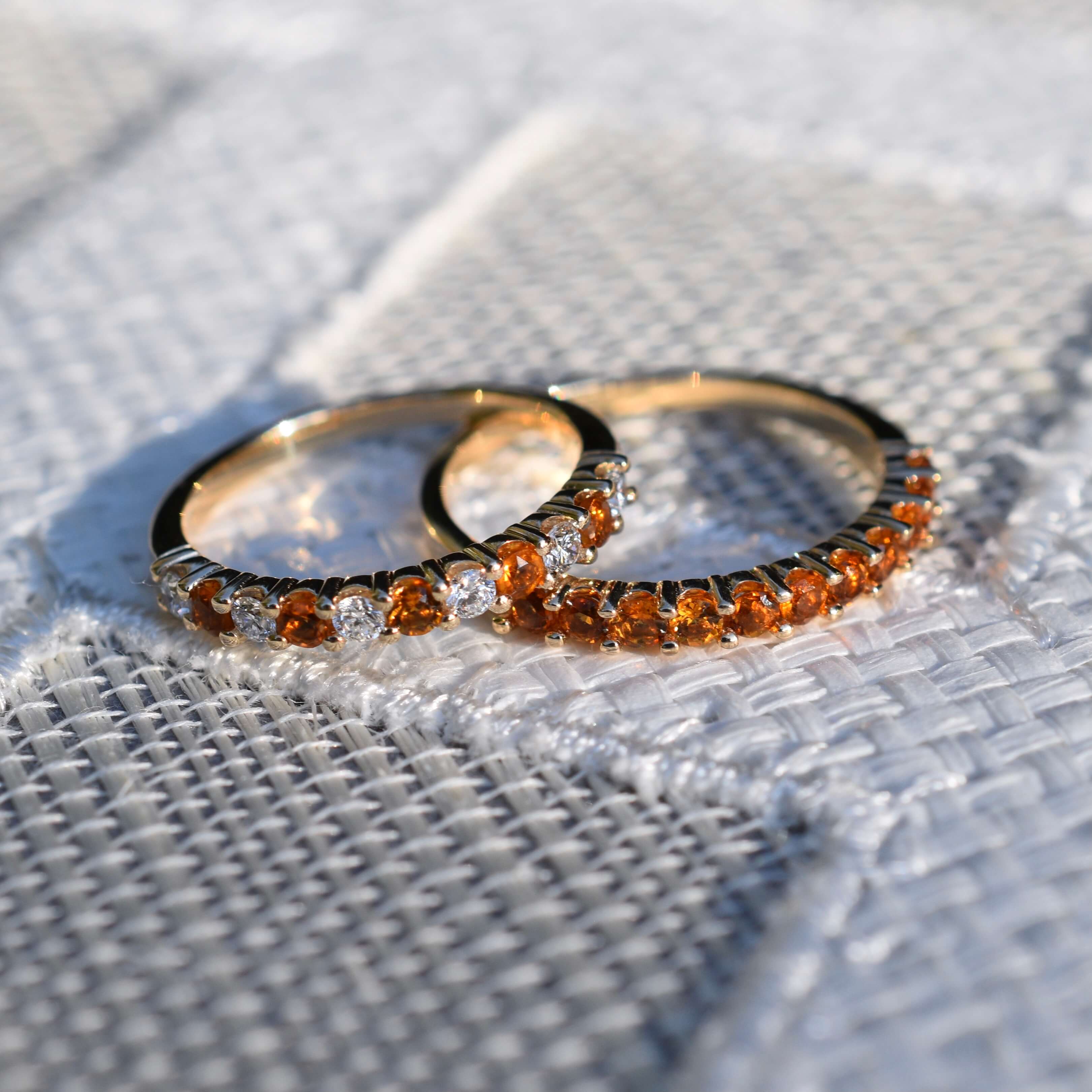 Rosecliff Citrine Stackable Ring in 14k Gold (November) - Image 9