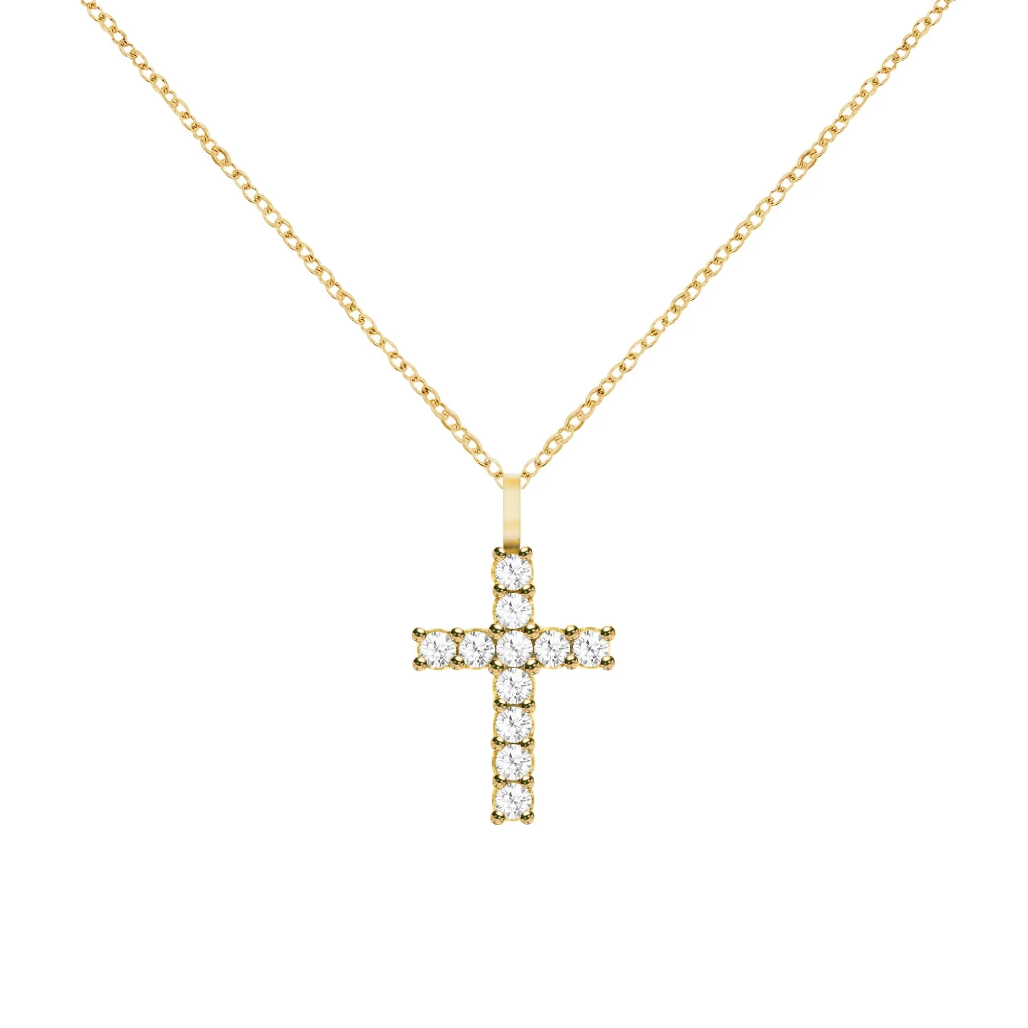 Rosecliff Cross Diamond Pendant in 14k Gold (April) - Image 5