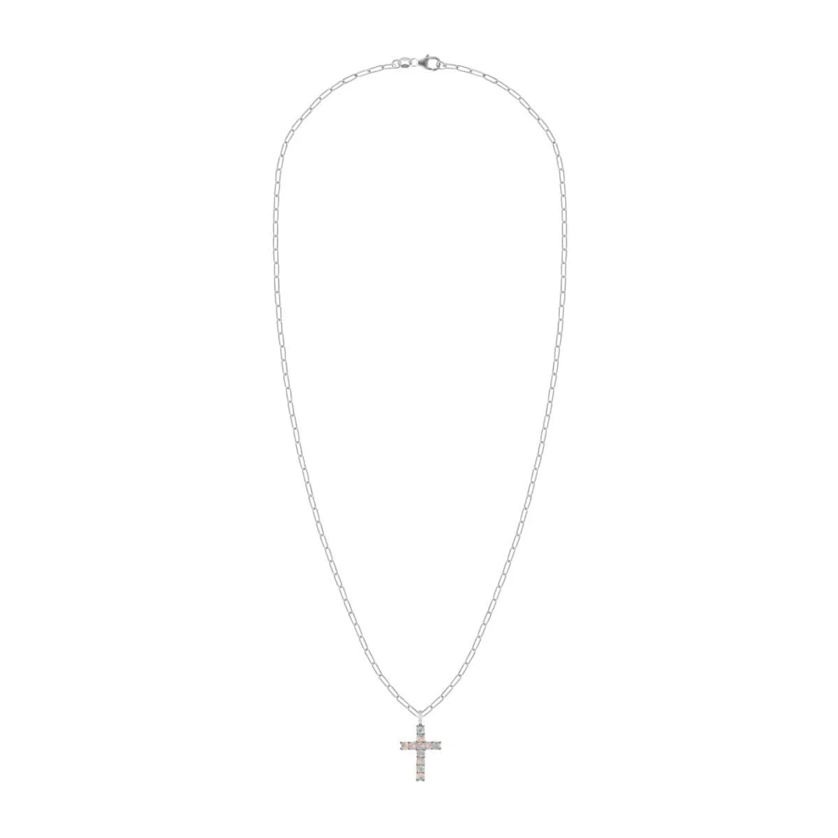 Rosecliff Cross Opal Pendant in 14k Gold (October) - Image 9