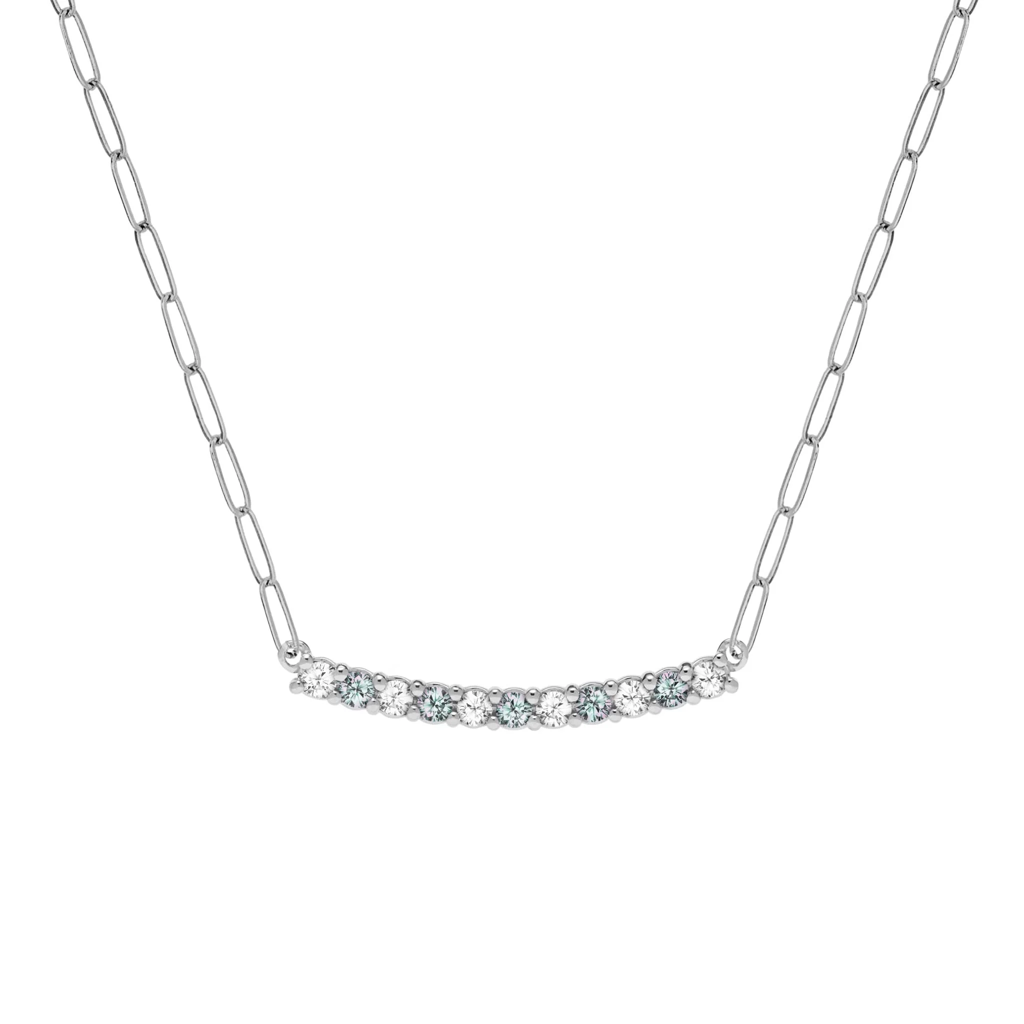 Rosecliff Diamond & Alexandrite Bar Adelaide Mini Necklace in 14k Gold (June) - Image 8