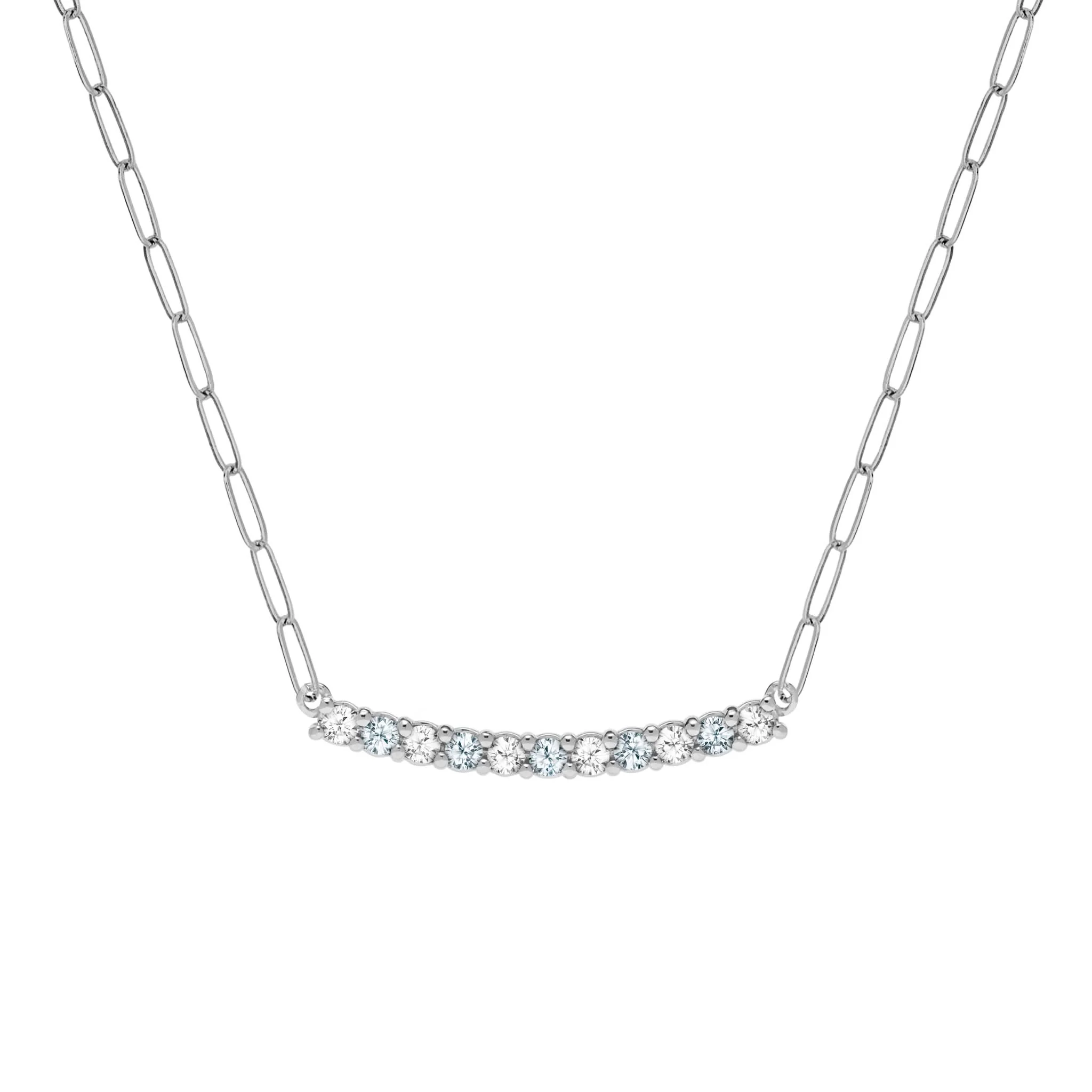 Rosecliff Diamond & Aquamarine Bar Adelaide Mini Necklace in 14k Gold (March) - Image 8