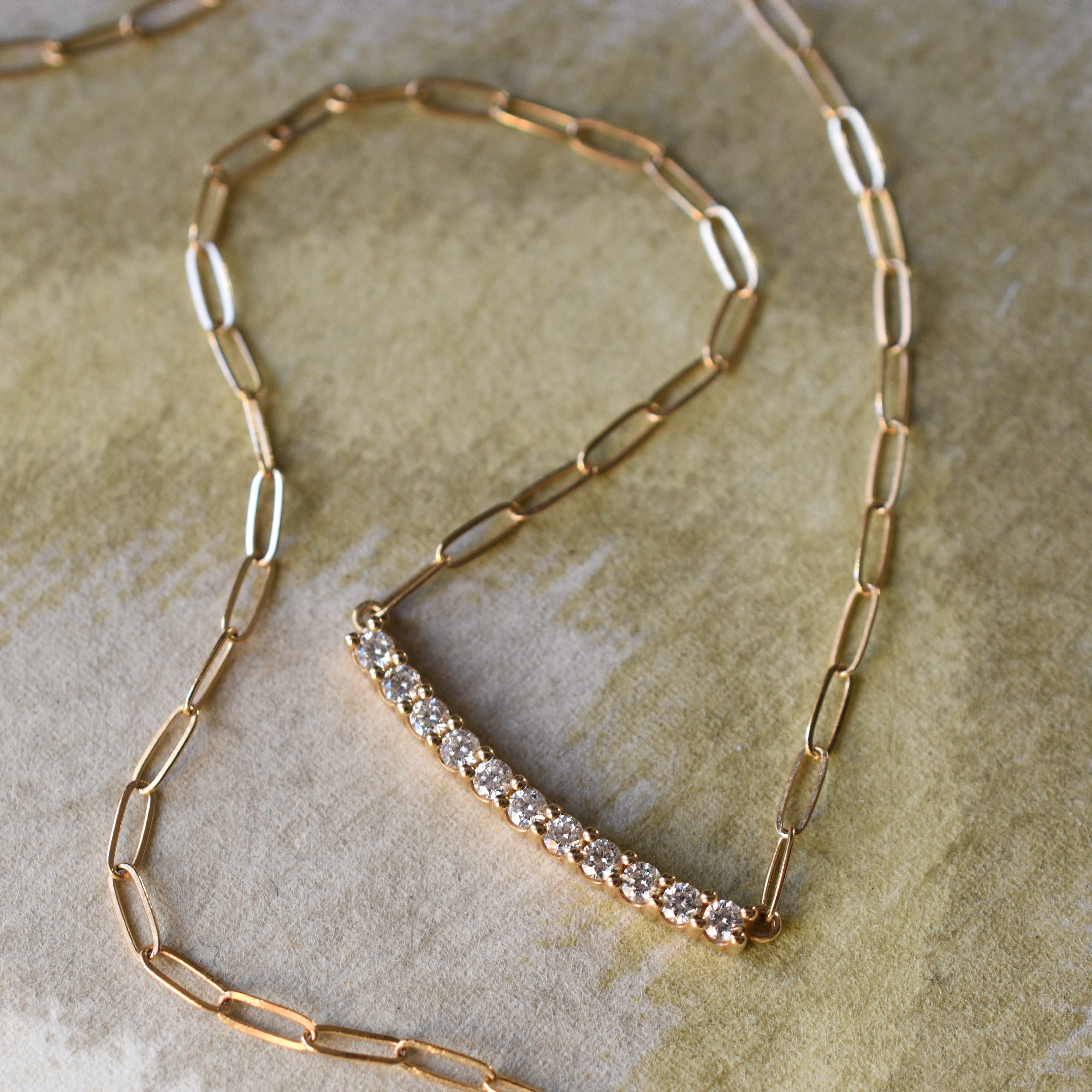 Rosecliff Diamond Bar Adelaide Mini Necklace in 14k Gold - Image 9