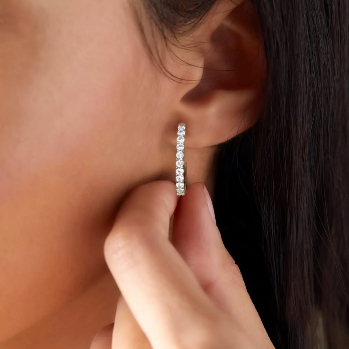 Rosecliff Diamond Hoop Earrings in 14k Gold (April) - Image 3