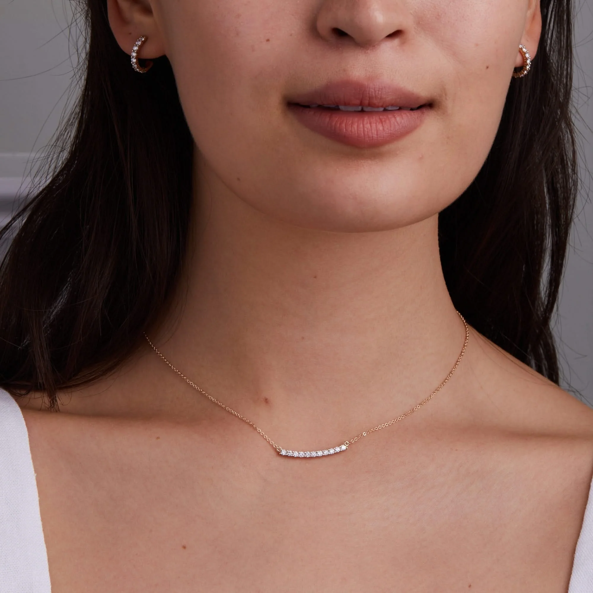 Rosecliff Diamond Bar Necklace in 14k Gold (April) - Image 3