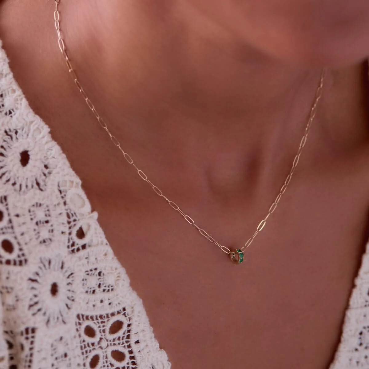 Rosecliff Emerald Bead in 14k Gold (May) - Image 3