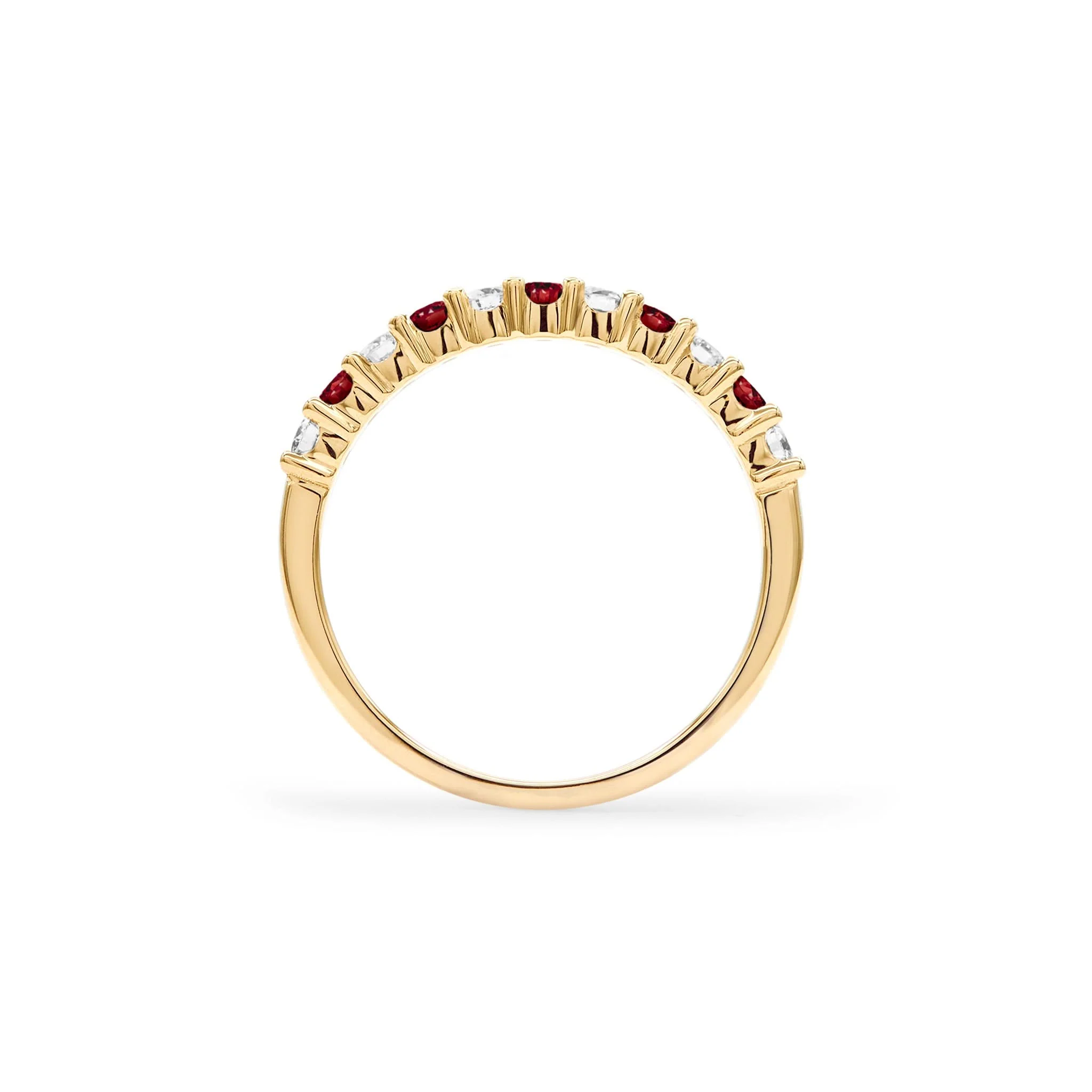 Rosecliff Diamond & Garnet Stackable Ring in 14k Gold (January) - Image 4