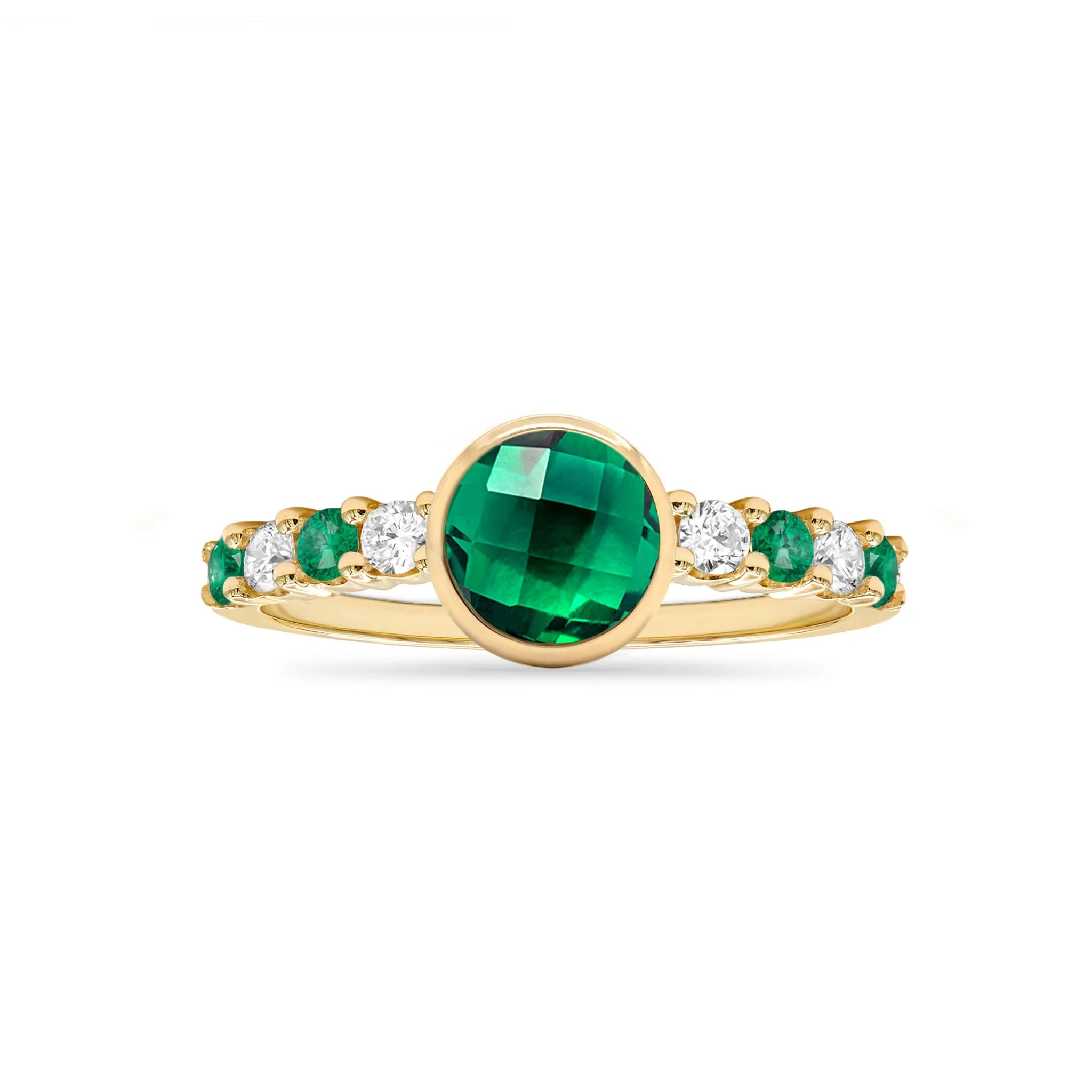 Rosecliff Grand Emerald Ring in 14k Gold (May) - Image 4