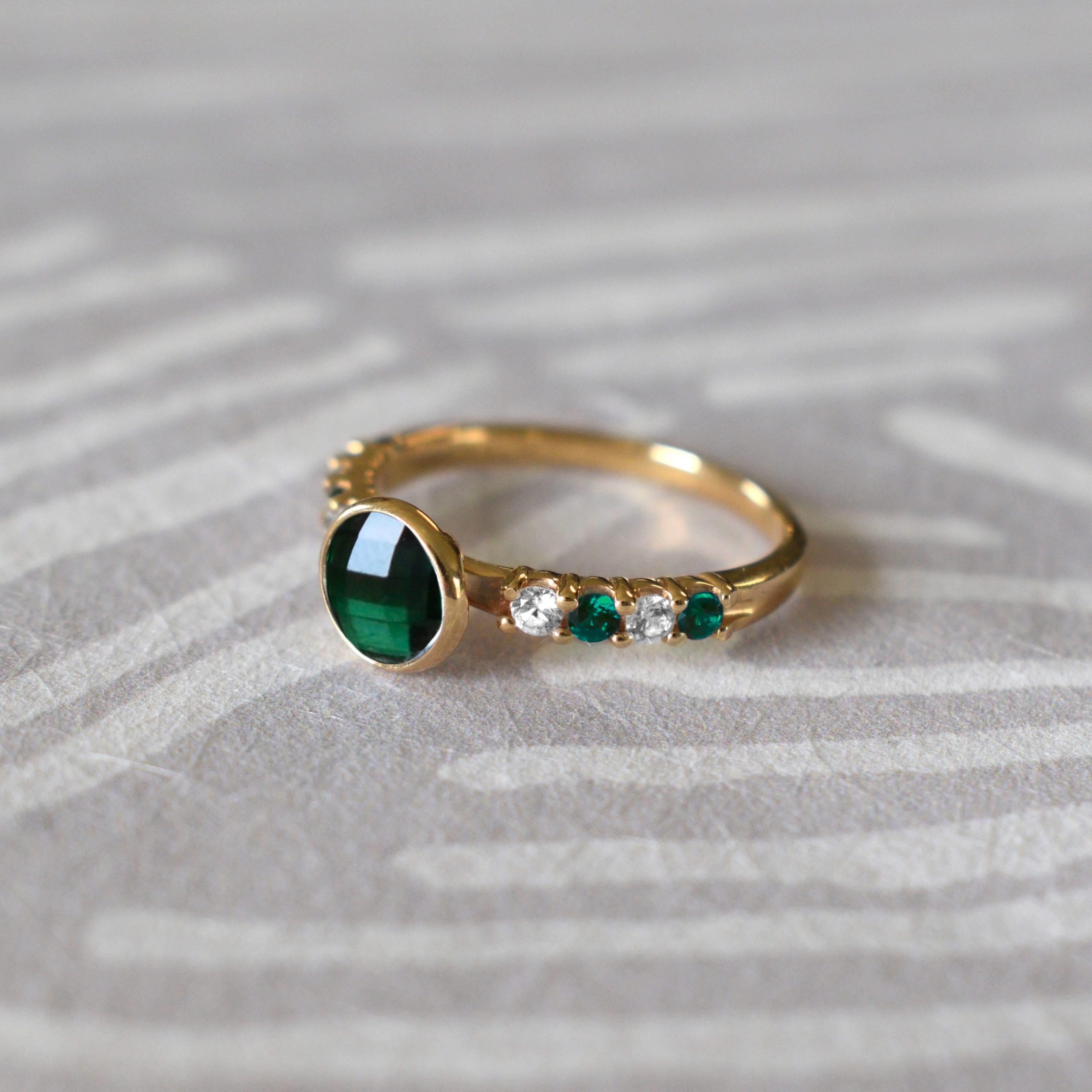 Rosecliff Grand Emerald Ring in 14k Gold (May) - Image 9