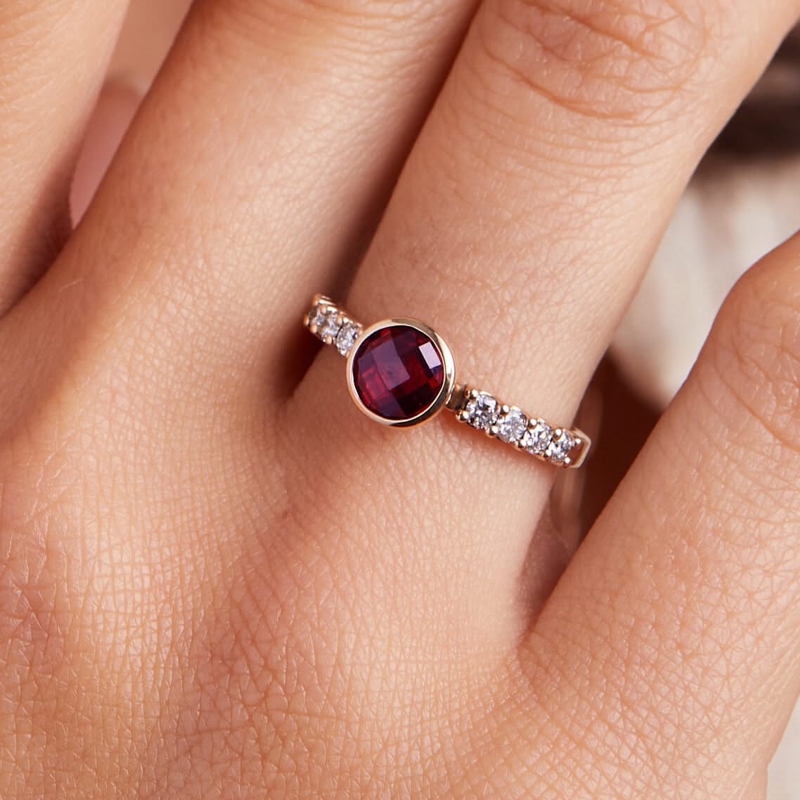 Rosecliff Grand Ruby Ring in 14k Gold (July) - Image 3