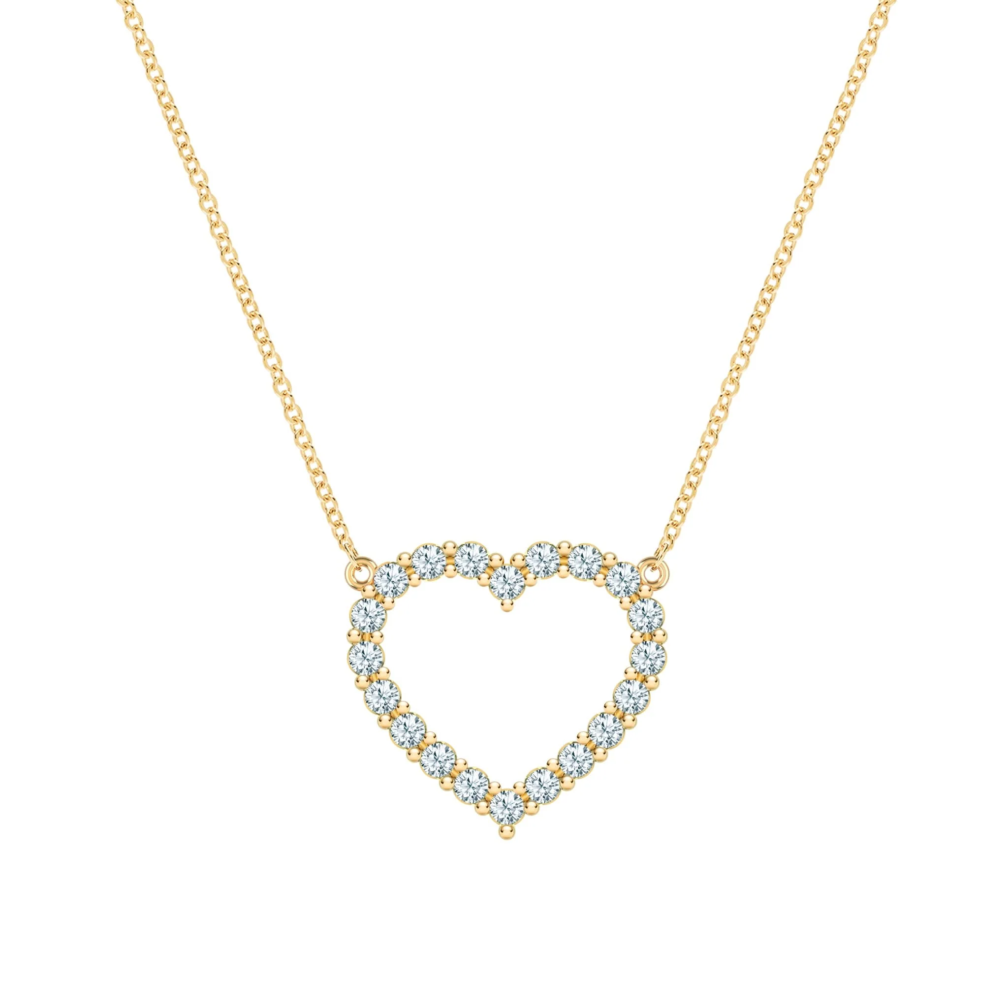 Rosecliff Heart Aquamarine Necklace in 14k Gold (March)