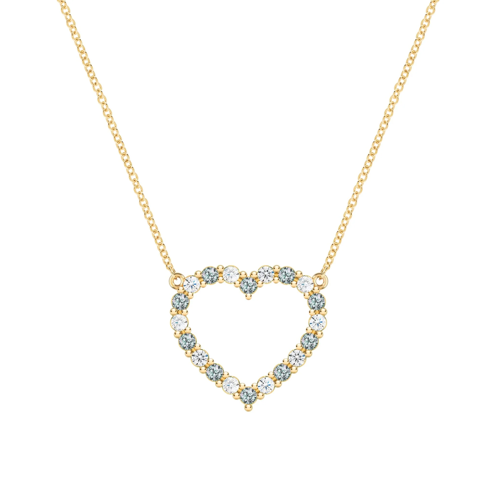 Rosecliff Heart Diamond & Alexandrite Necklace in 14k Gold (June)