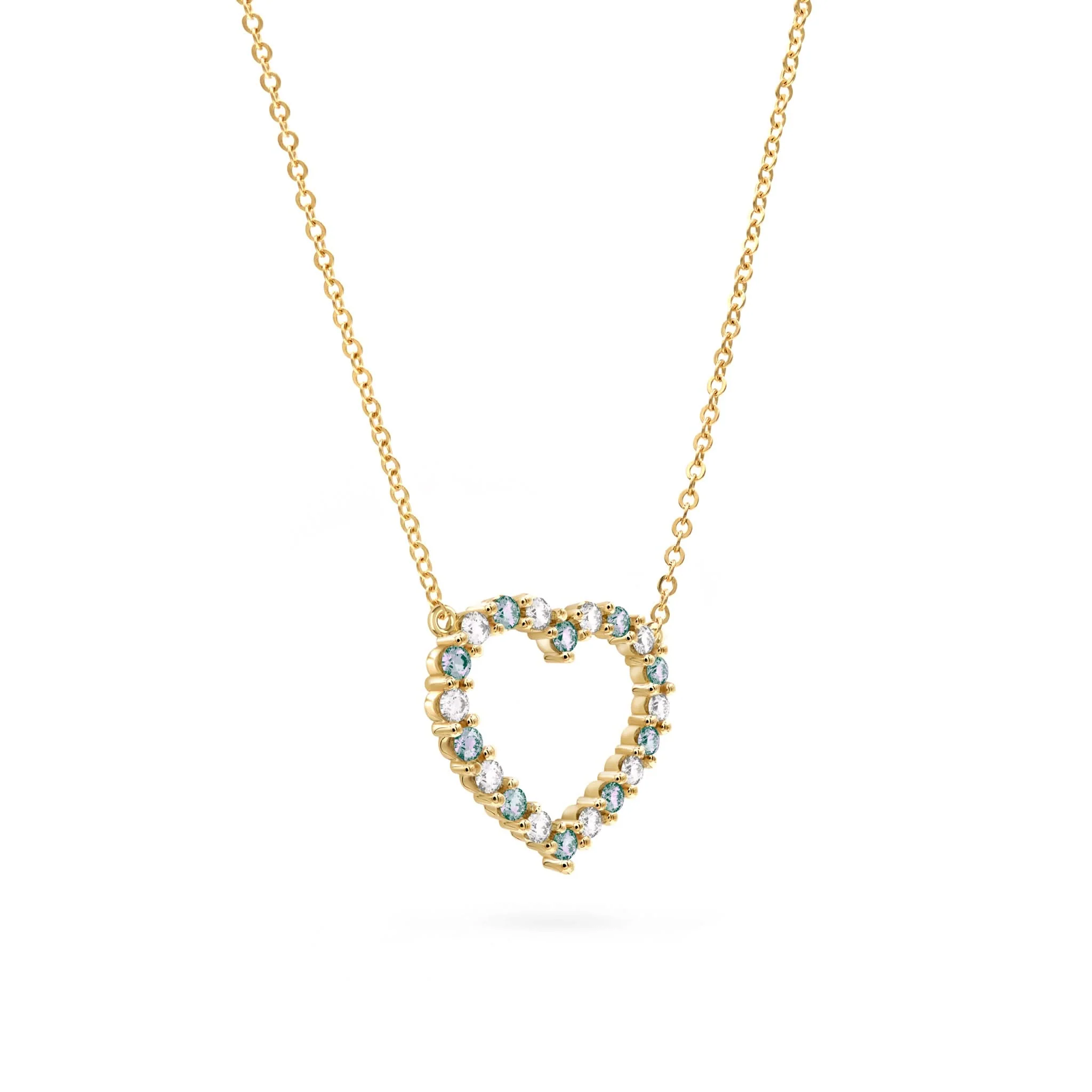 Rosecliff Heart Diamond & Alexandrite Necklace in 14k Gold (June) - Image 4