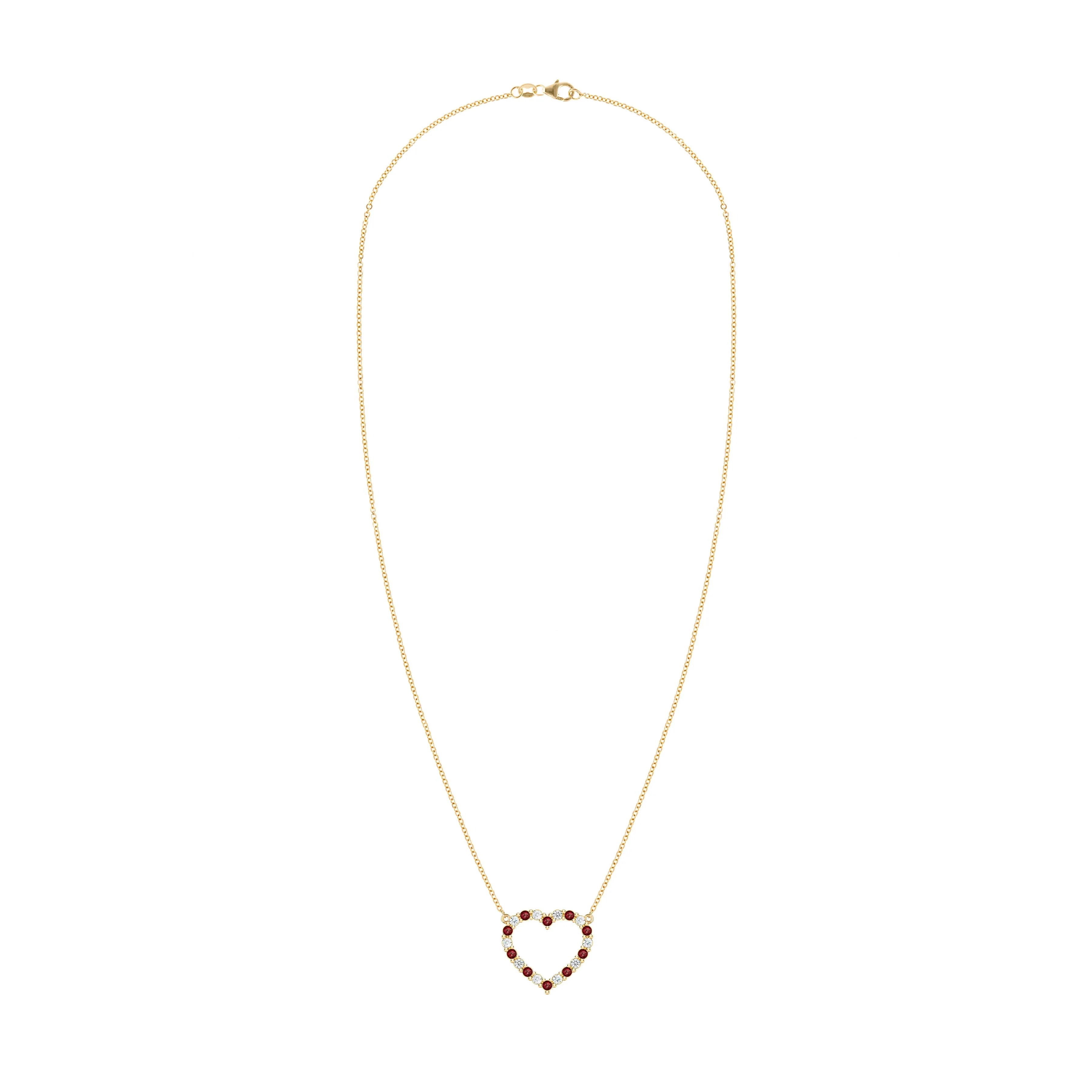 Rosecliff Heart Diamond & Garnet Necklace in 14k Gold (January) - Image 5