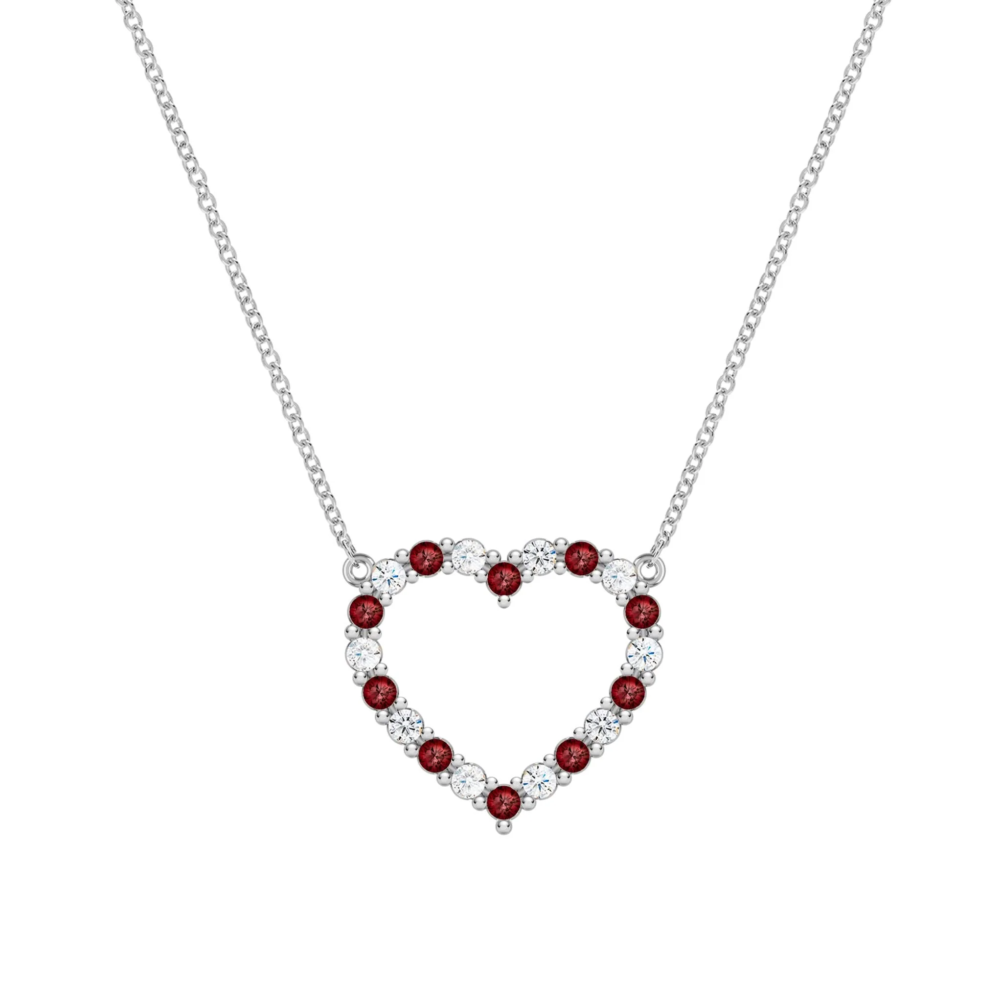 Rosecliff Heart Diamond & Garnet Necklace in 14k Gold (January) - Image 8