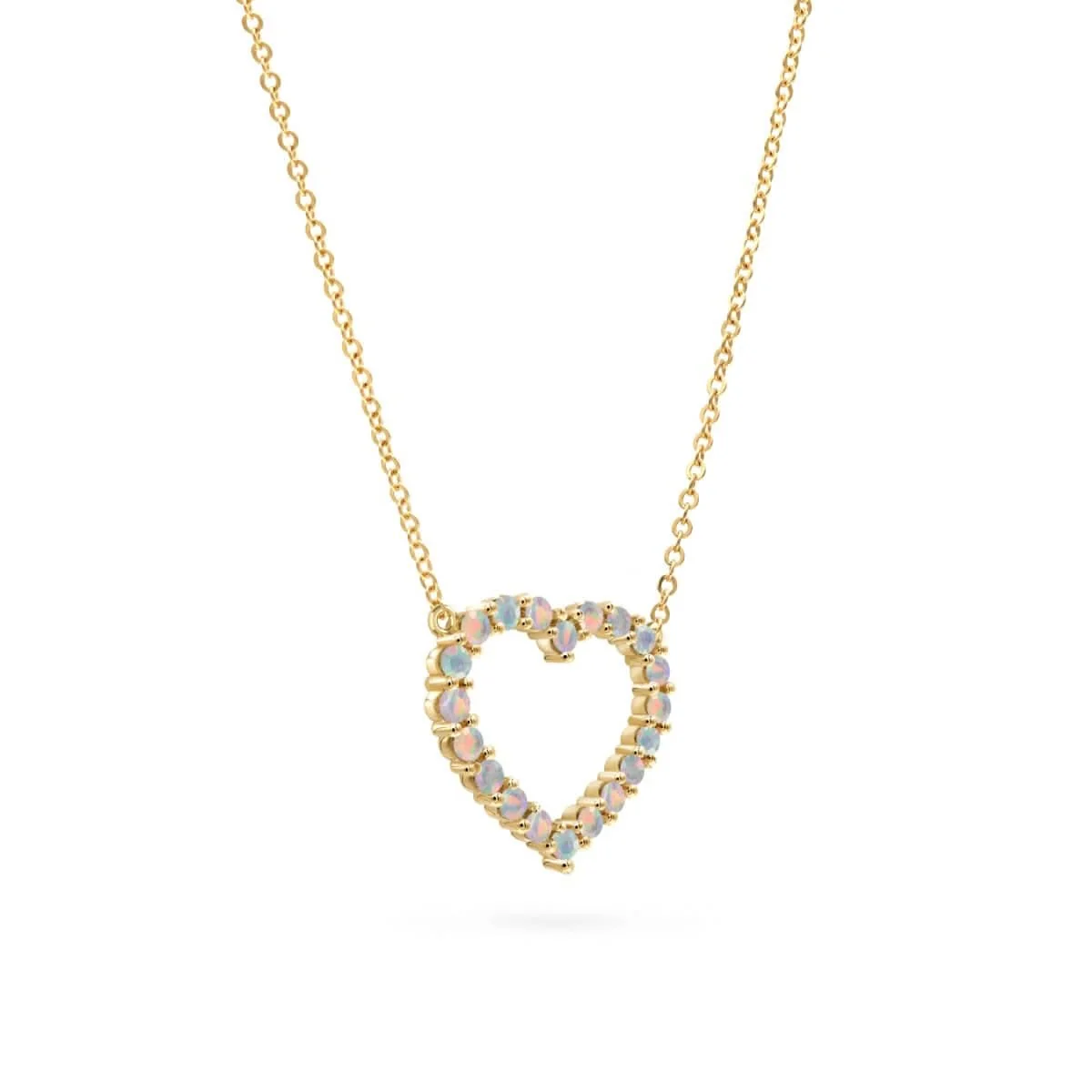 Rosecliff Heart Opal Necklace in 14k Gold (October) - Image 5