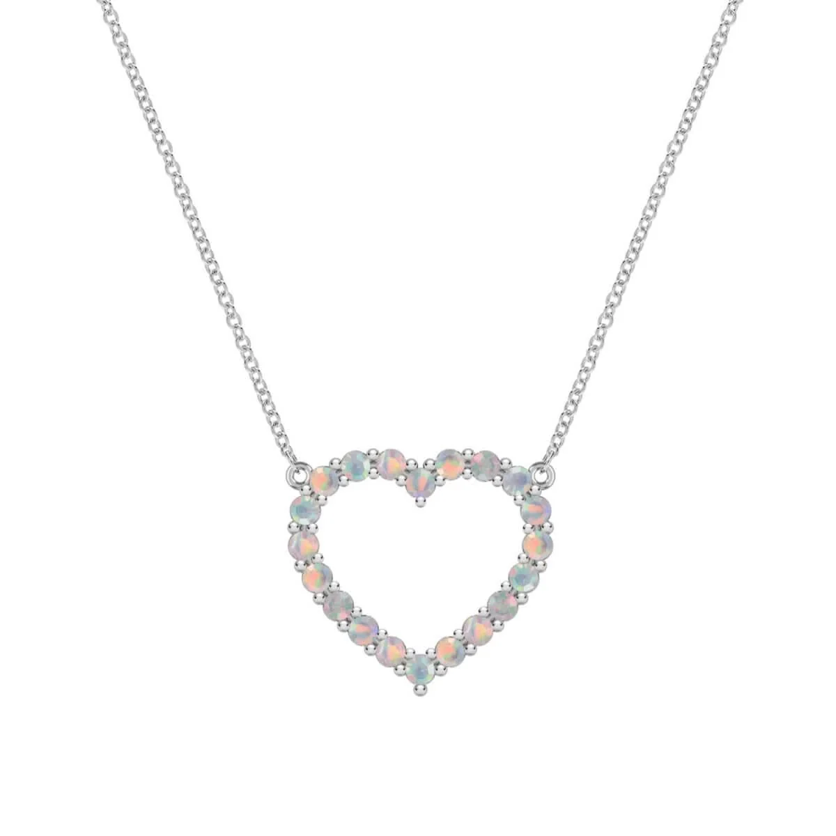 Rosecliff Heart Opal Necklace in 14k Gold (October) - Image 8