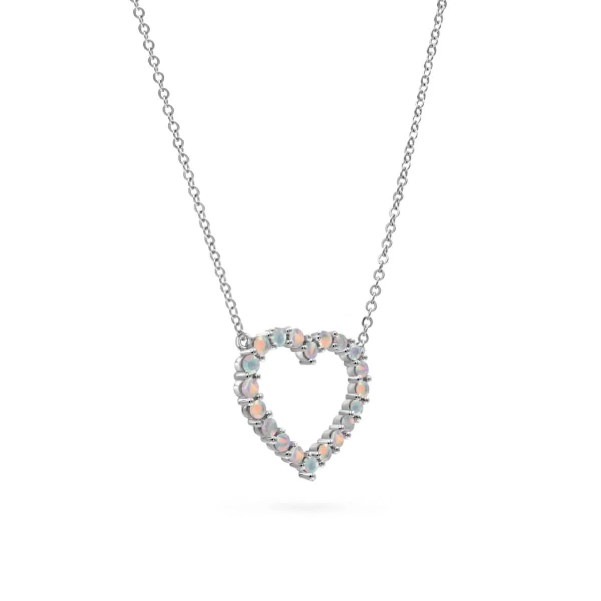 Rosecliff Heart Opal Necklace in 14k Gold (October) - Image 9