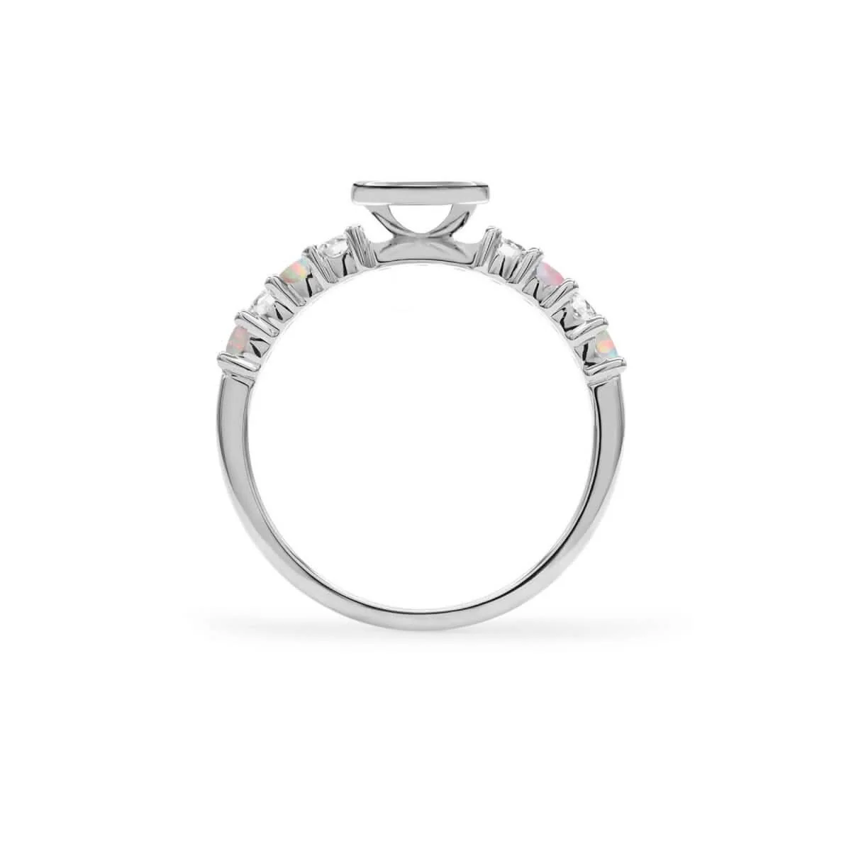 Rosecliff Letter Diamond & Opal Ring in 14k Gold (October) - Image 9