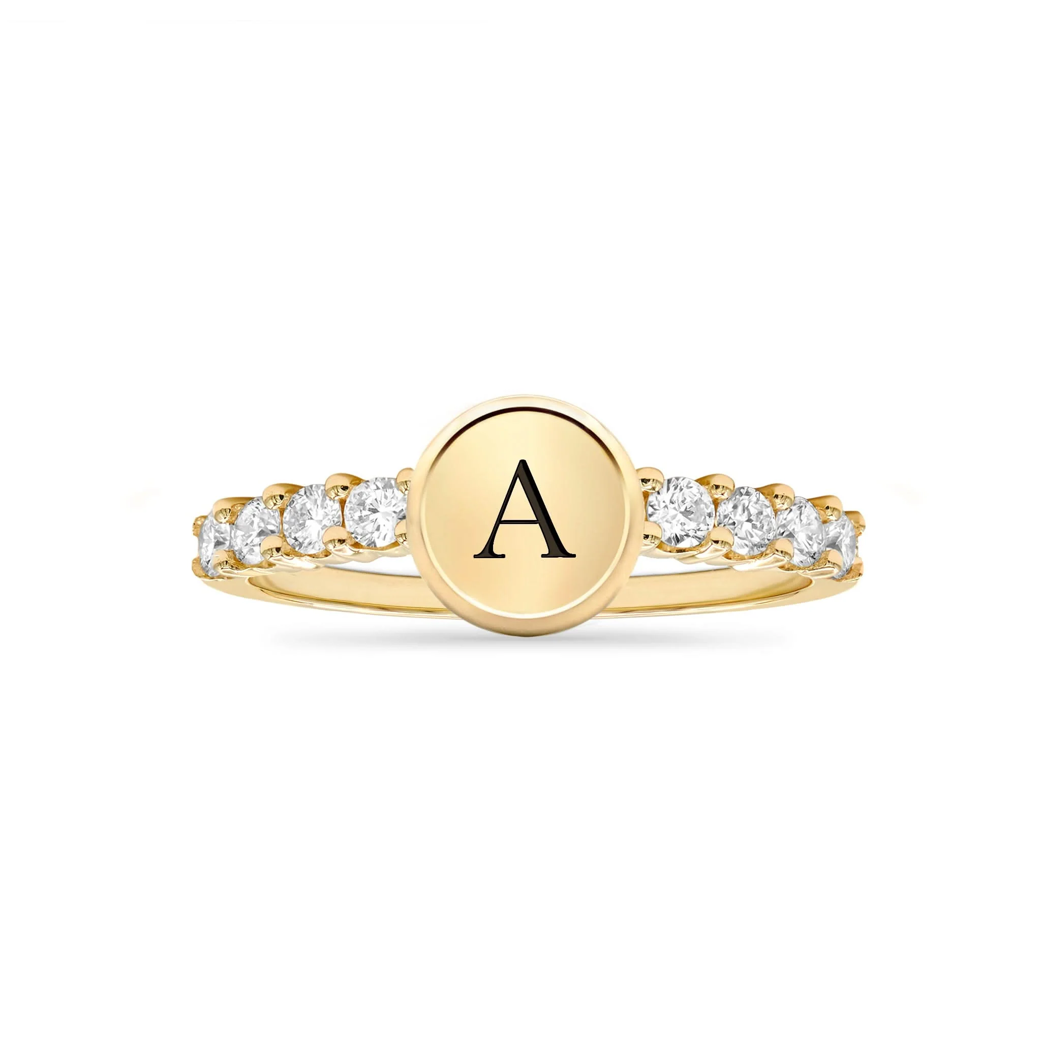 Rosecliff Letter Diamond Ring in 14k Gold (April) - Image 5