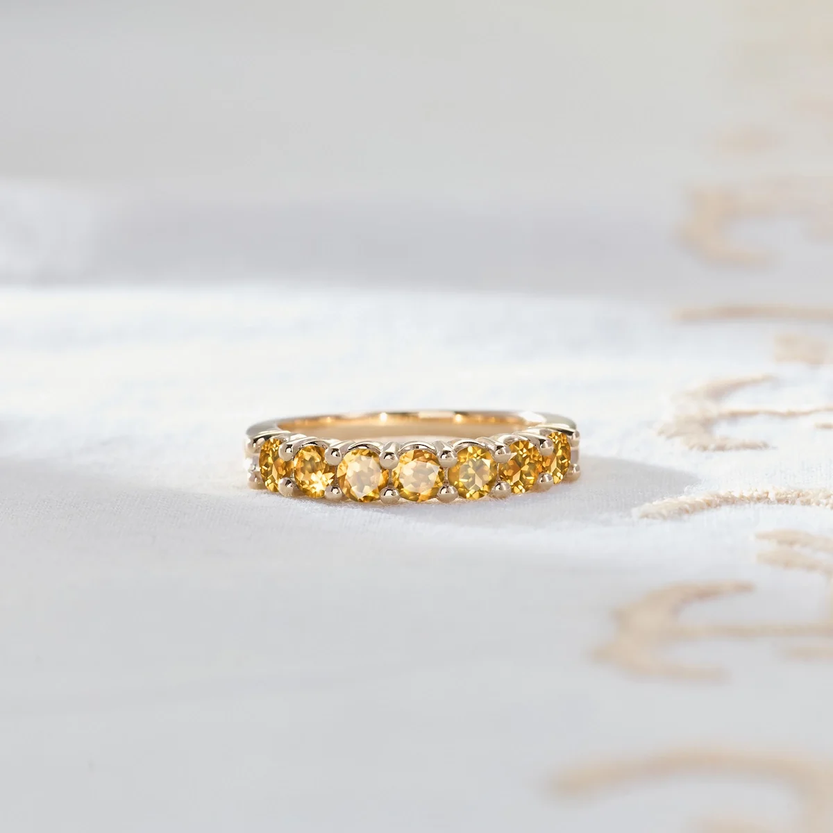 Rosecliff Luxe Citrine Stackable Ring in 14k Gold (November) - Image 6
