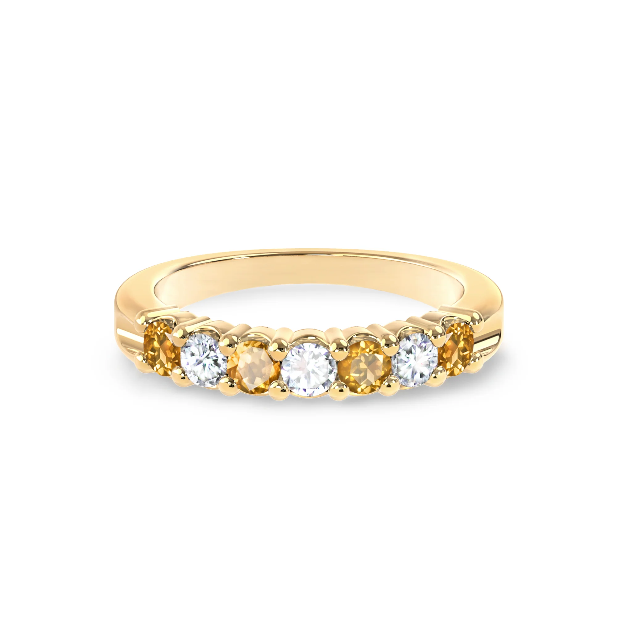 Rosecliff Luxe Diamond & Citrine Stackable Ring in 14k Gold (November) - Image 5