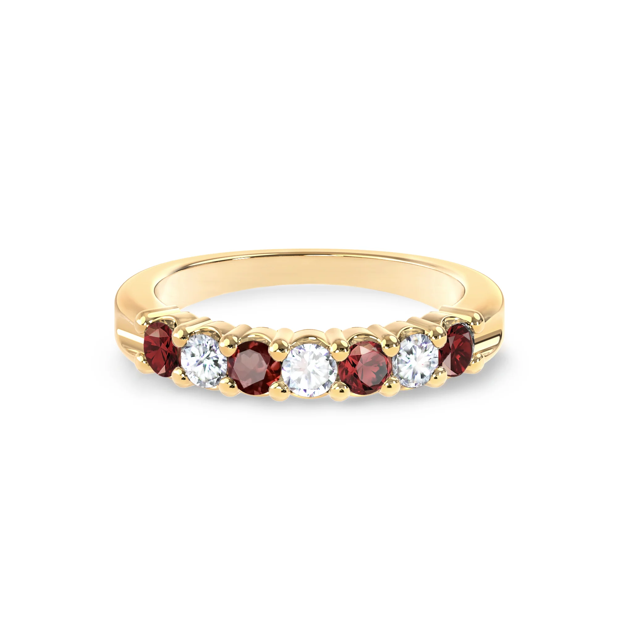 Rosecliff Luxe Diamond & Garnet Stackable Ring in 14k Gold (January) - Image 5