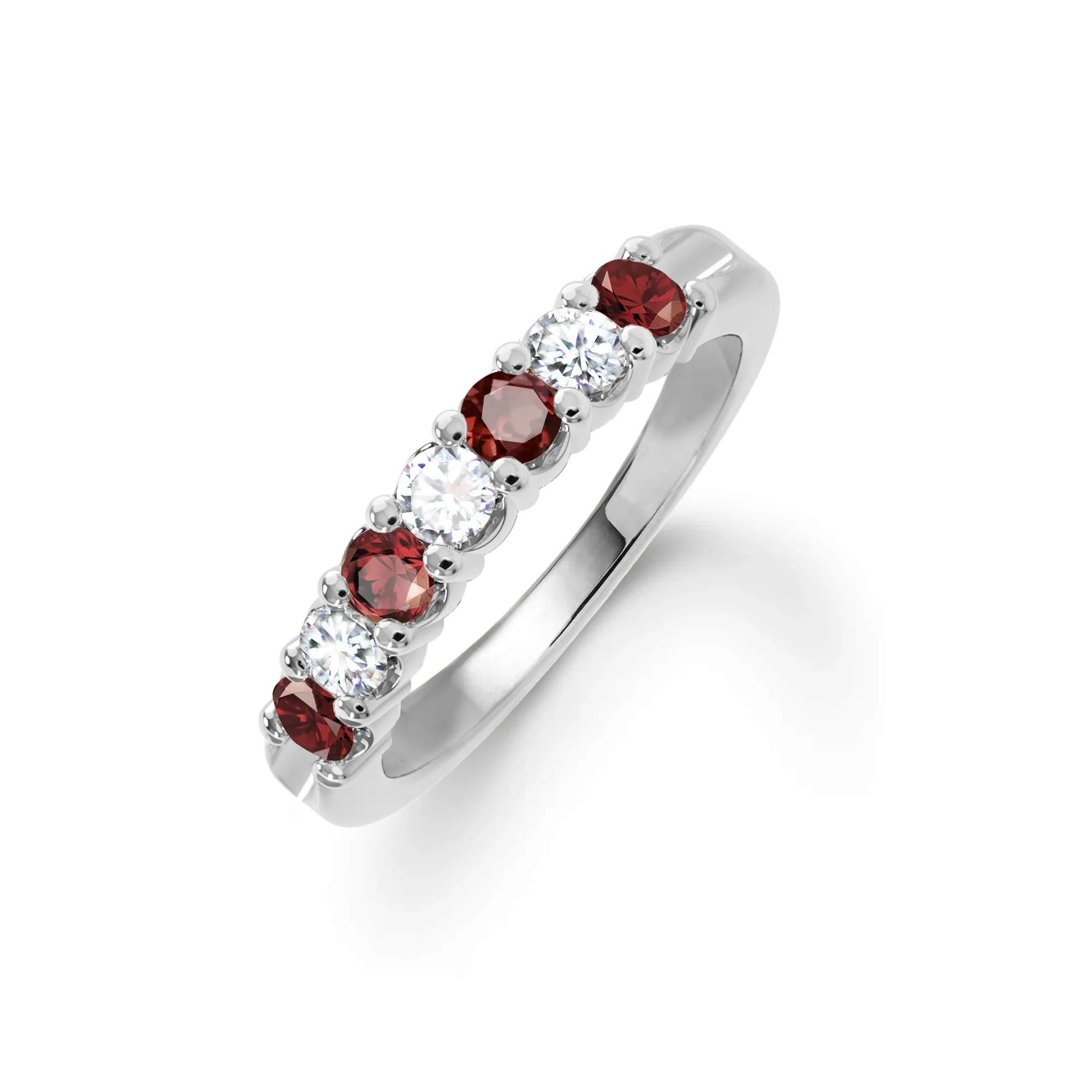 Rosecliff Luxe Diamond & Garnet Stackable Ring in 14k Gold (January) - Image 8
