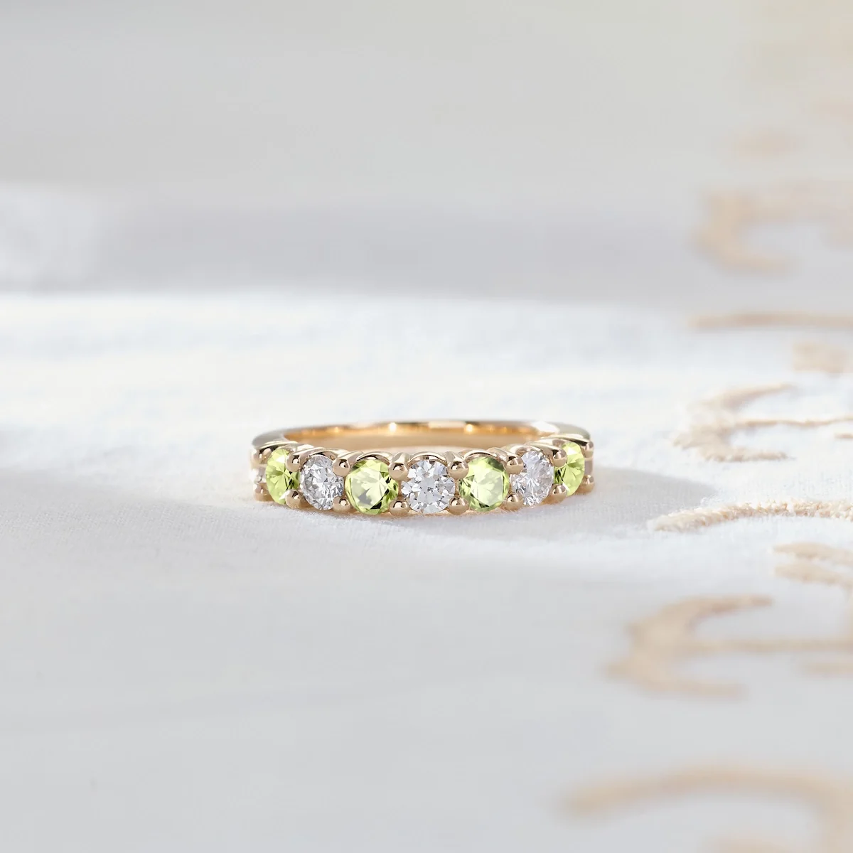 Rosecliff Luxe Diamond & Peridot Stackable Ring in 14k Gold (August) - Image 6