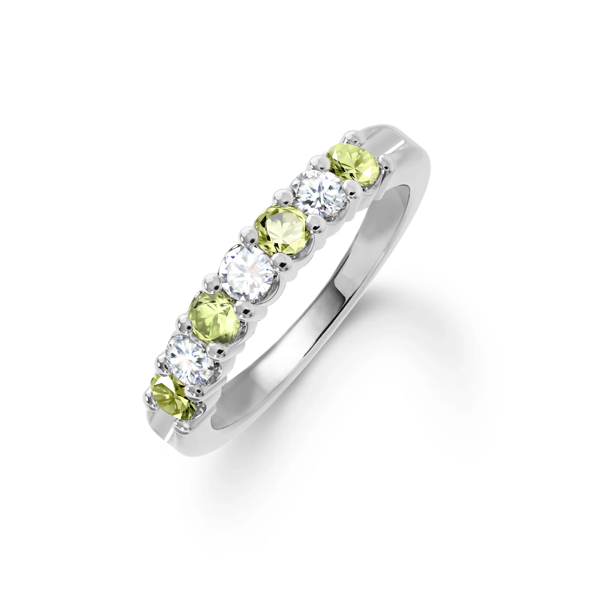 Rosecliff Luxe Diamond & Peridot Stackable Ring in 14k Gold (August) - Image 8