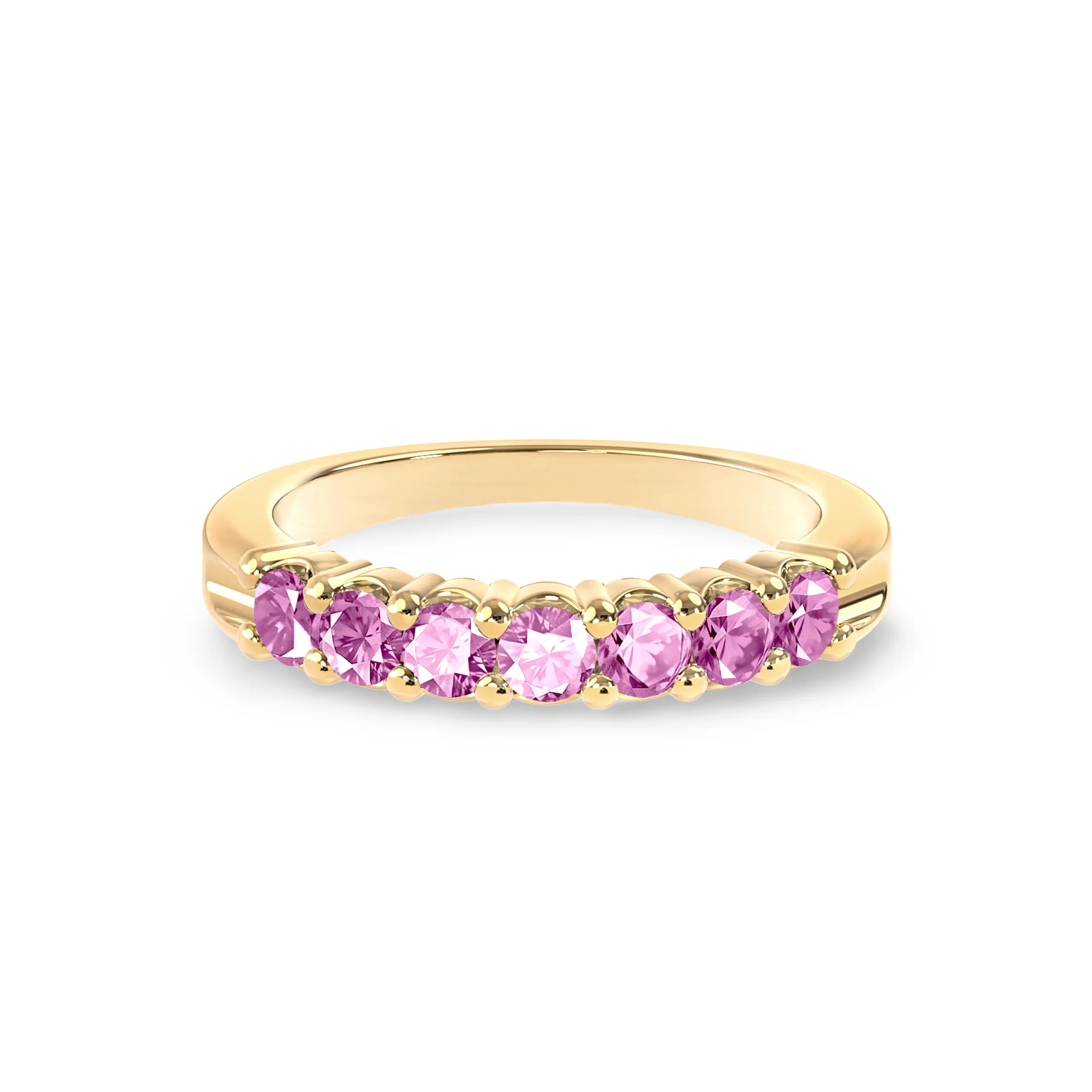 Rosecliff Luxe Pink Sapphire Stackable Ring in 14k Gold (October) - Image 5