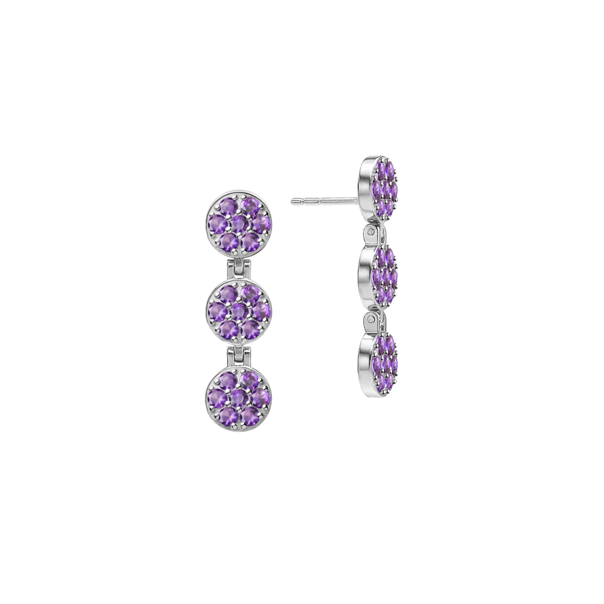 Rosecliff Amethyst Drop Earrings in 14k Gold (February) - Image 4
