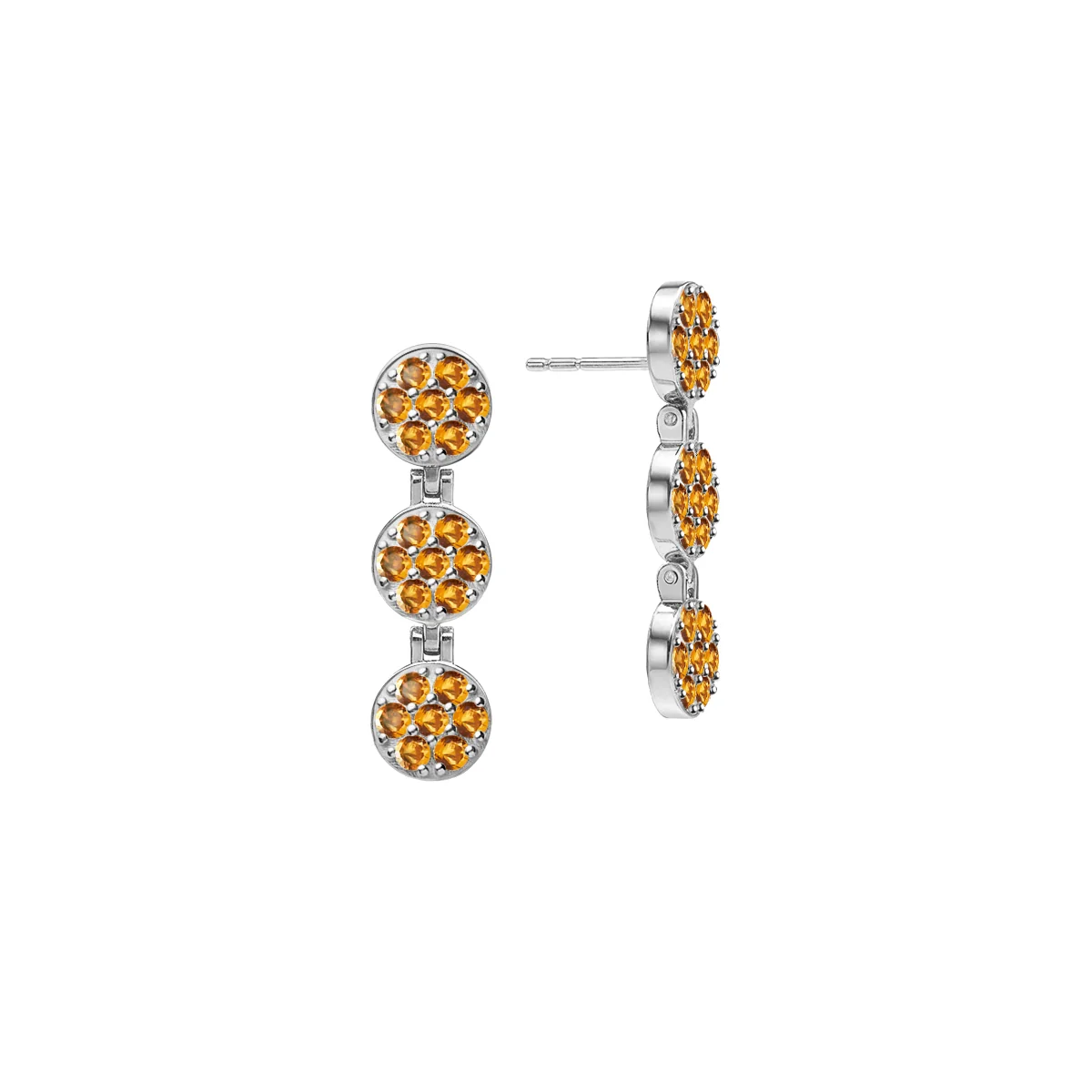 Rosecliff Citrine Drop Earrings in 14k Gold (November) - Image 4