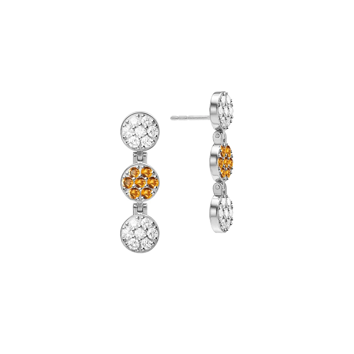 Rosecliff Diamond & Citrine Drop Earrings in 14k Gold (November) - Image 4