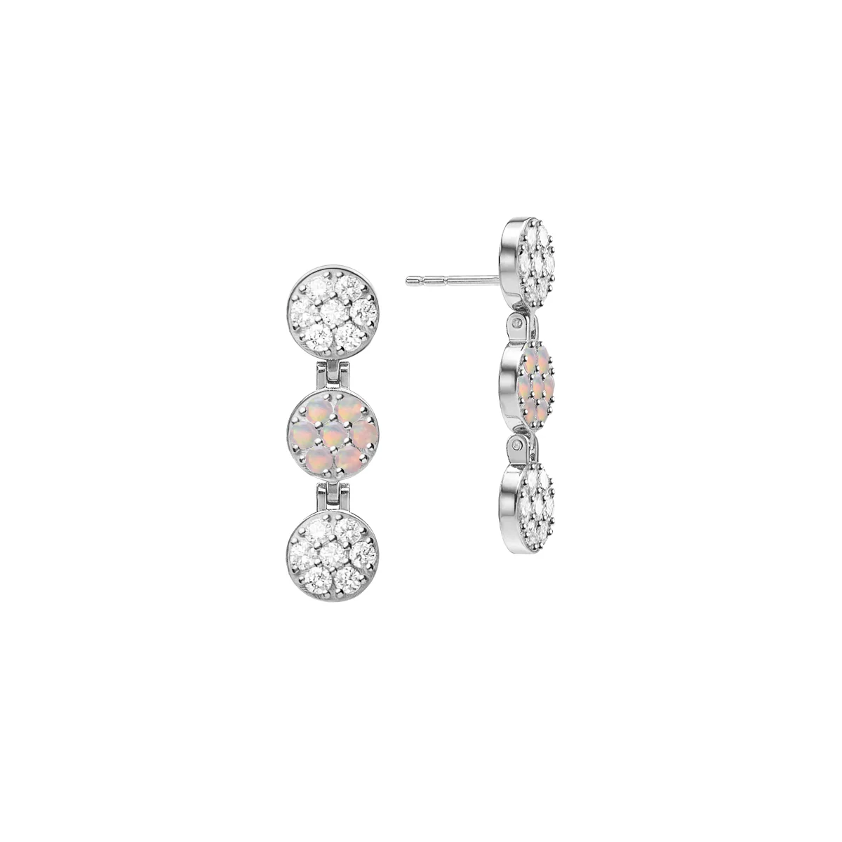 Rosecliff Diamond & Opal Drop Earrings in 14k Gold (October) - Image 4