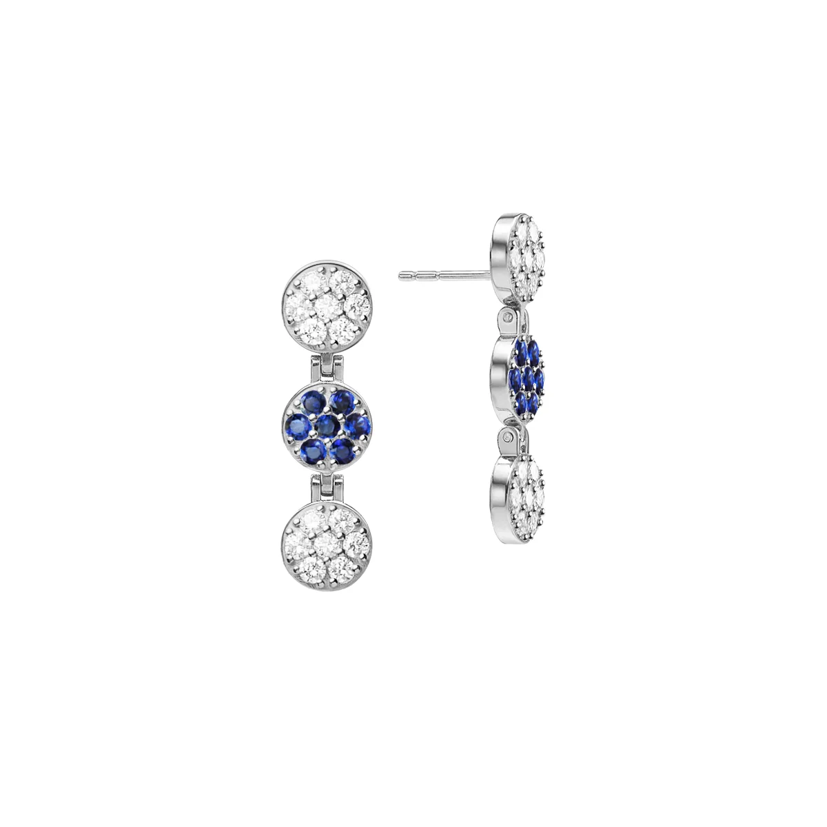 Rosecliff Diamond & Sapphire Drop Earrings in 14k Gold (September) - Image 4