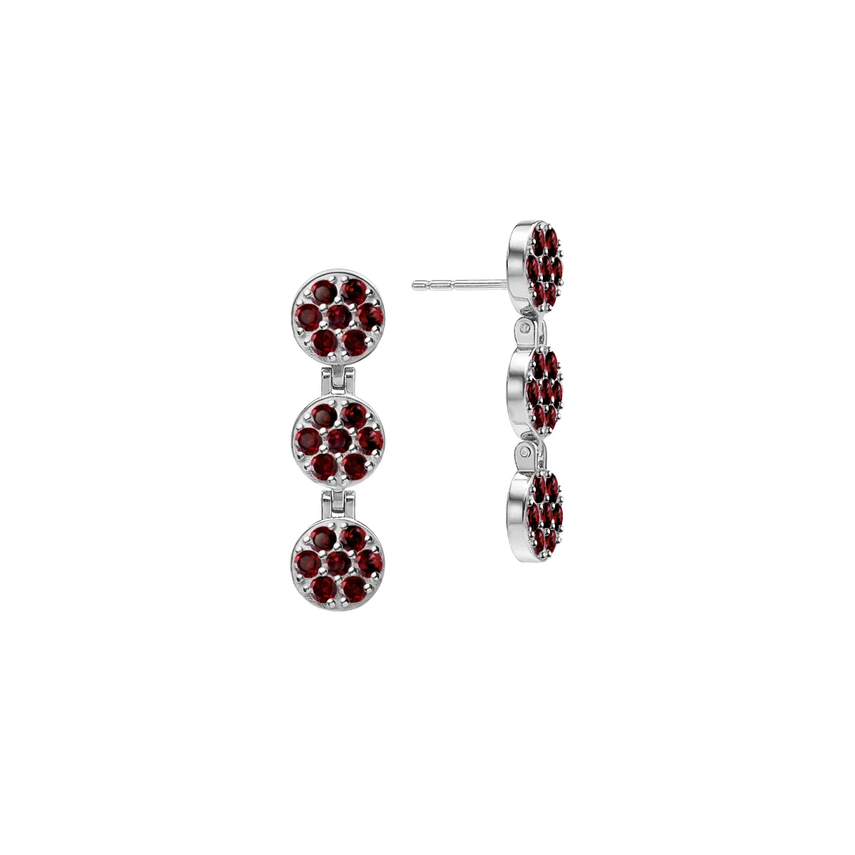 Rosecliff Garnet Drop Earrings in 14k Gold (January) - Image 4