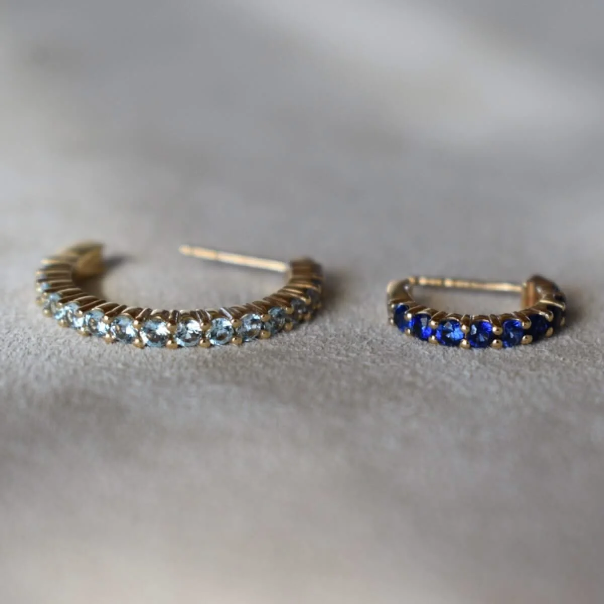 Rosecliff Nantucket Blue Topaz Hoop Earrings in 14k Gold (December) - Image 7